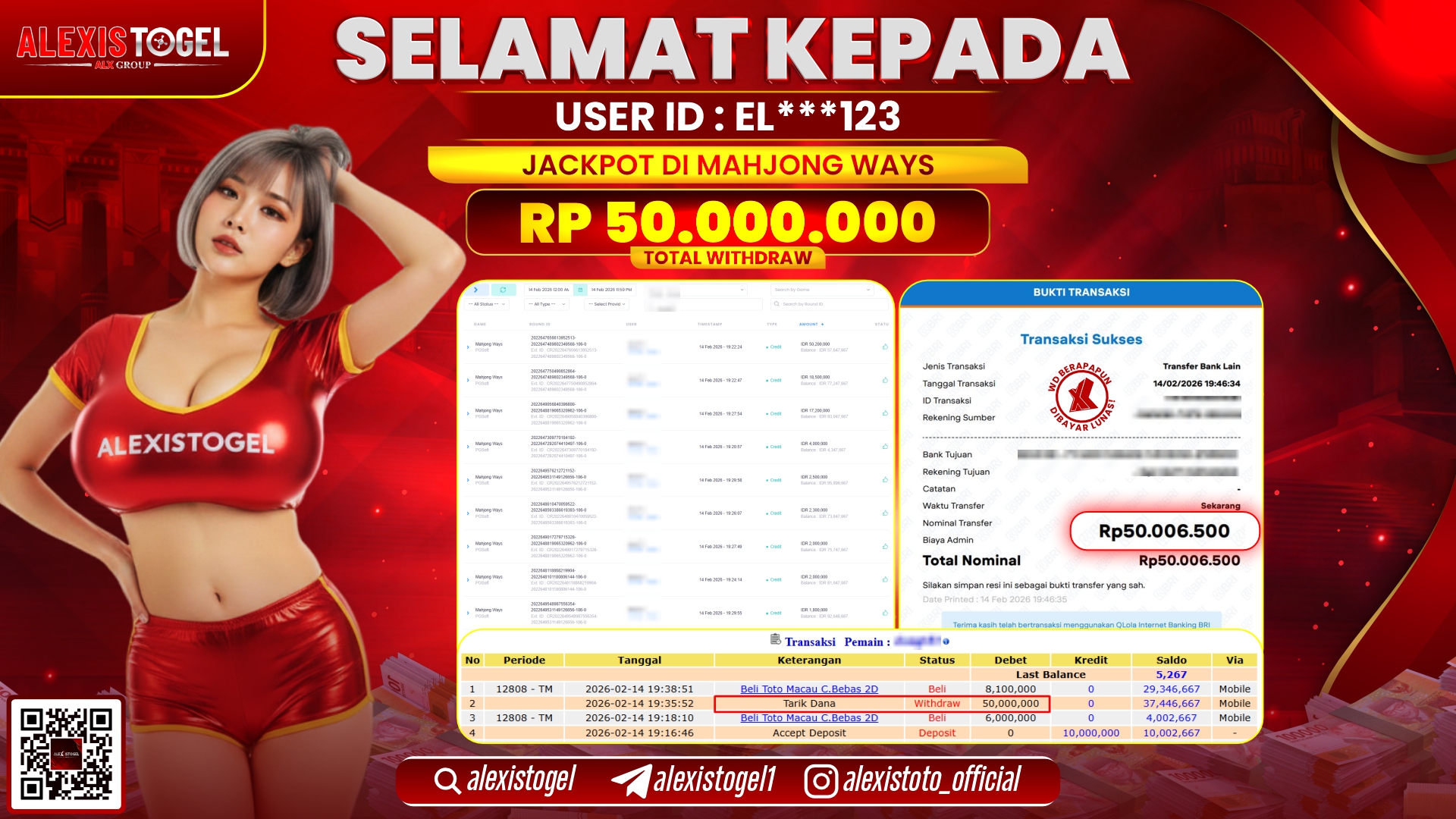 ALEXISTOGEL di SLOT MAHJONG WAYS RP.50.000.000,- LUNAS 