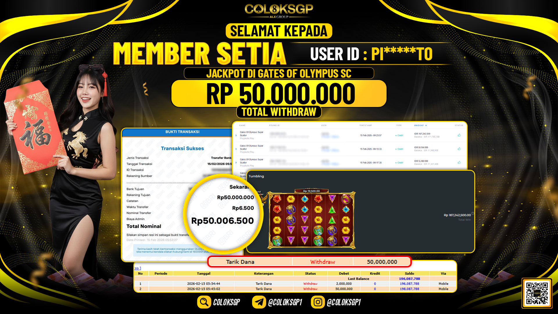 COLOKSGP JACKPOT DI GATES OF OLYMPUS CS