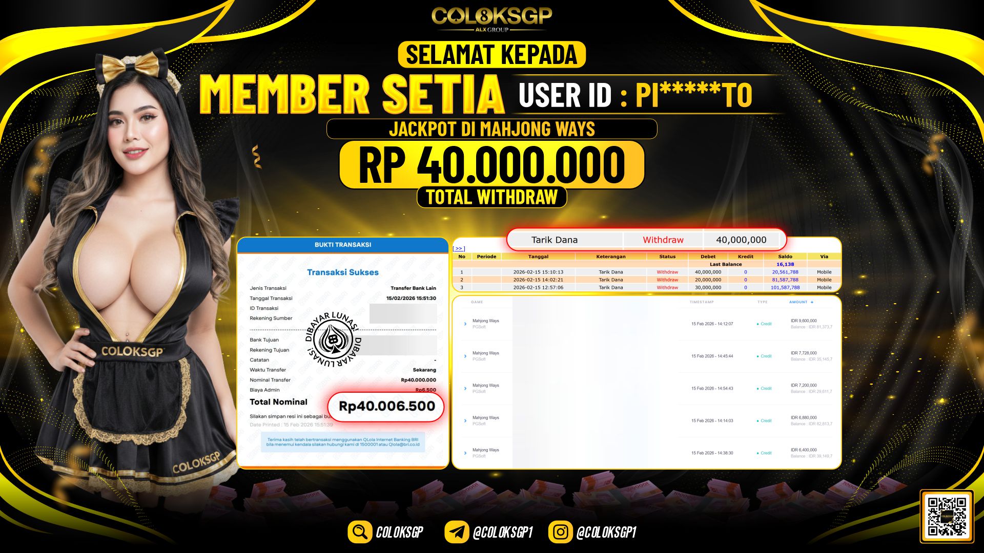 COLOKSGP JACKPOT DI MAHJONG WAYS