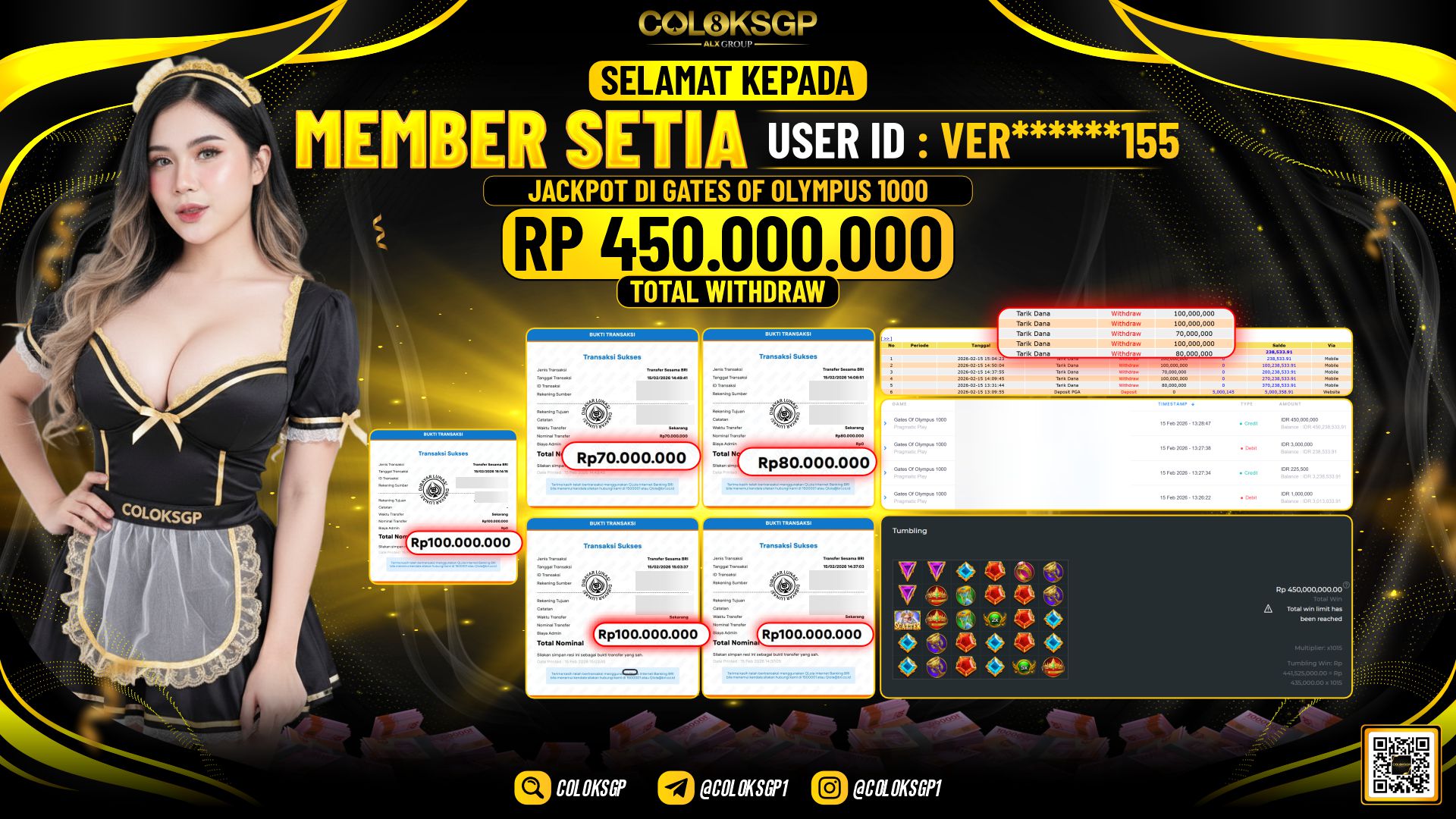 COLOKSGP JACKPOT DI GATES OF OLYMPUS 1000