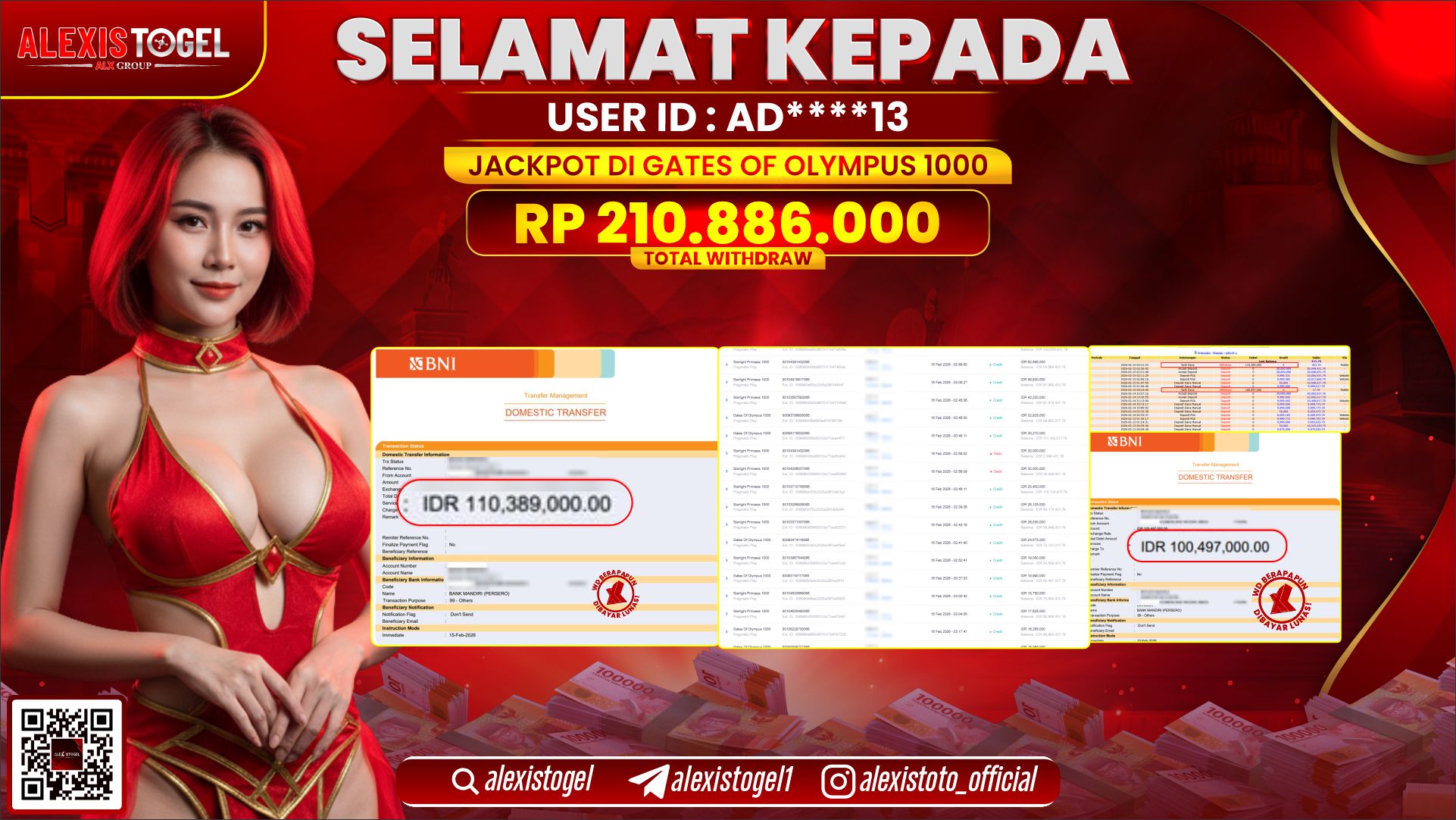 ALEXISTOGEL di SLOT GATES OF OLYMPUS 1000 RP.210.886.000,- LUNAS 