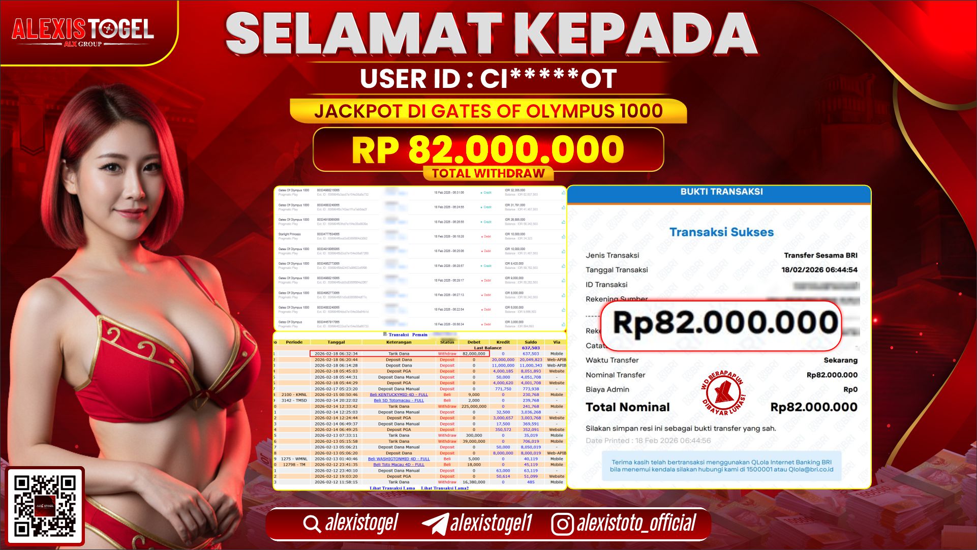 ALEXISTOGEL di SLOT GATES OF OLYMPUS 1000 RP.82.000.000,- LUNAS 