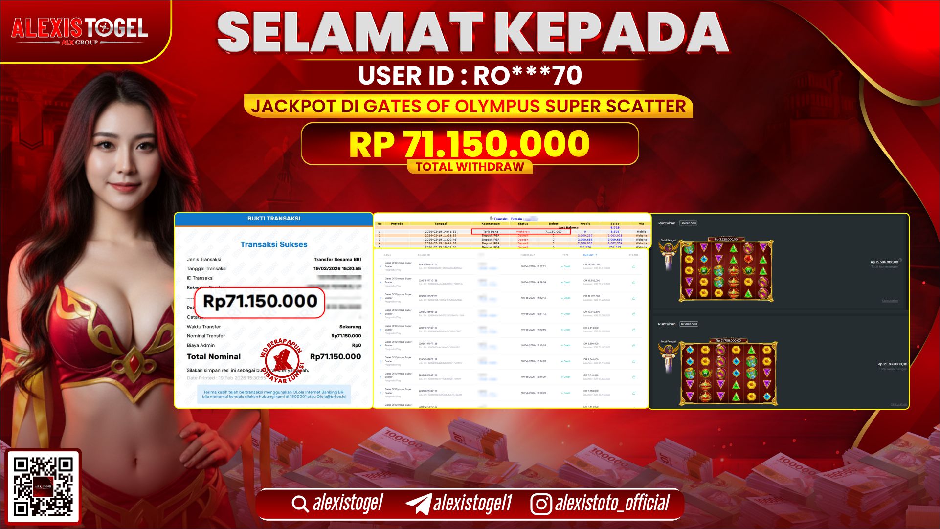 ALEXISTOGEL di SLOT GATES OF OLYMPUS SUPER SCATTER RP.71.150.000,- LUNAS 