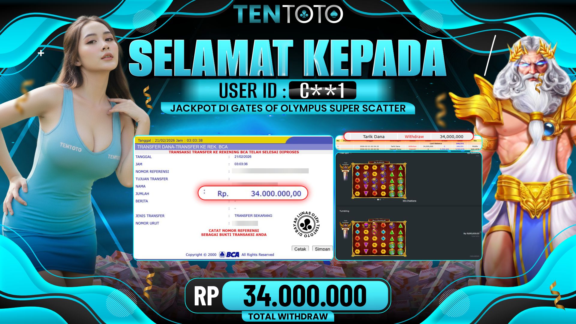 TENTOTO Gates Of Olympus Super Scatter Rp. 34.000.000,- LUNAS