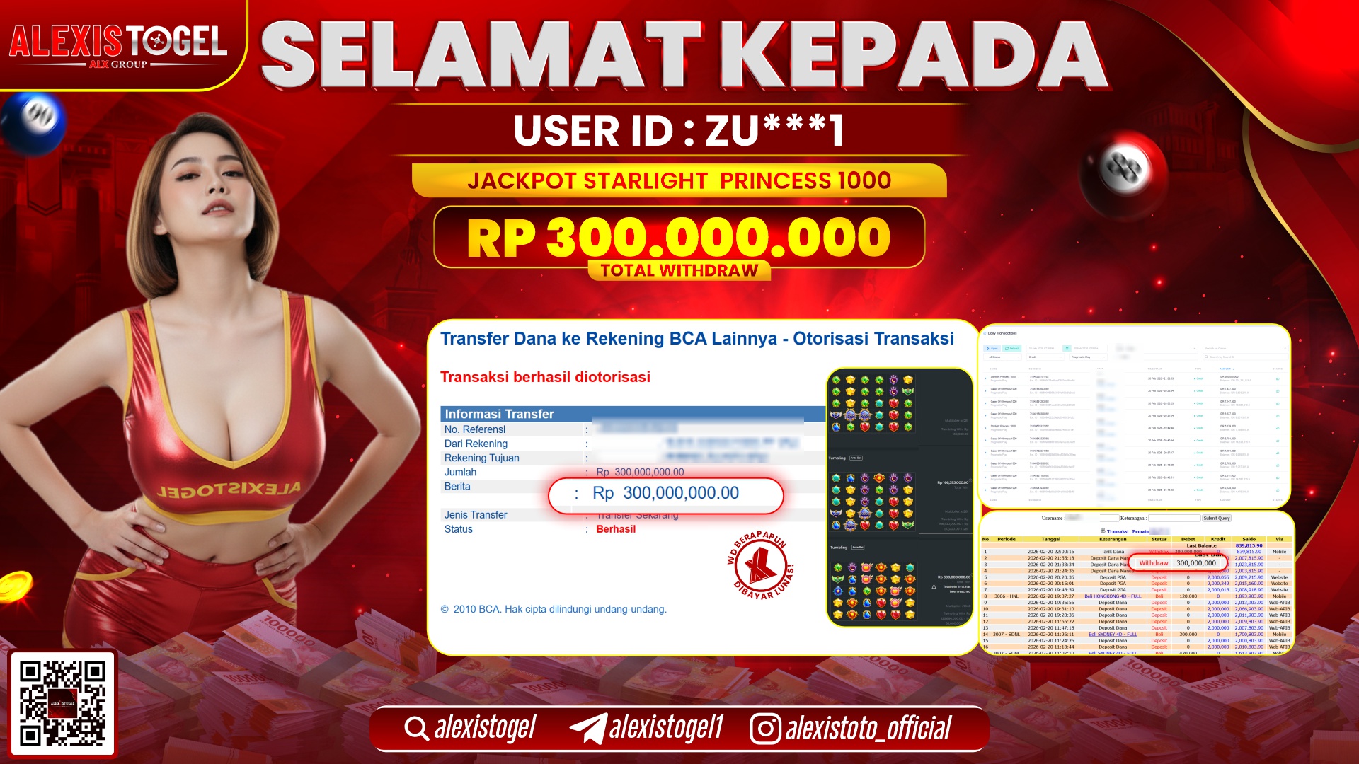 ALEXISTOGEL di SLOT STARLIGHT PRINCESS 1000 RP.300.000.000,- LUNAS 