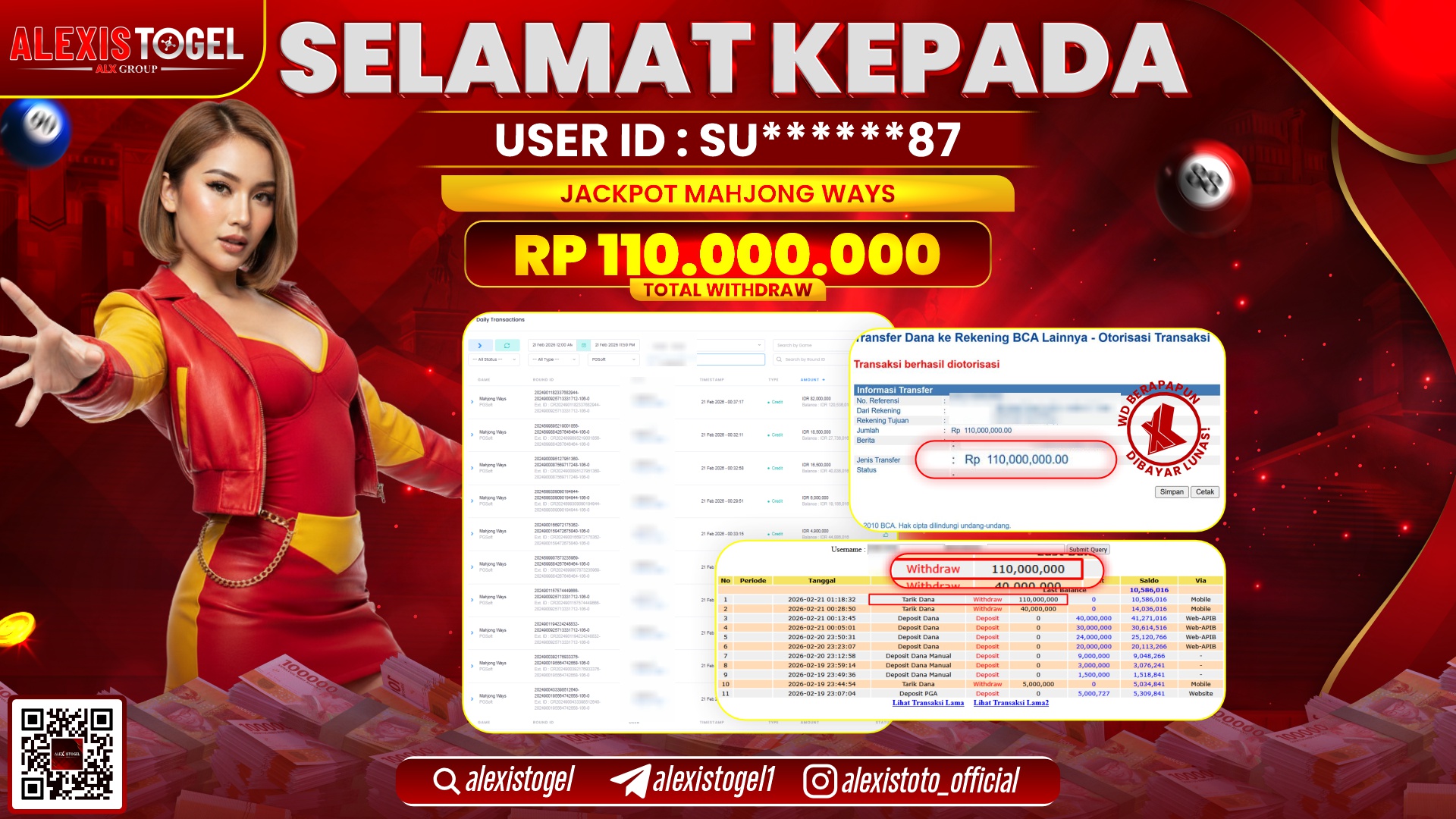 ALEXISTOGEL di SLOT MAHJONG WAYS RP.110.000.000,- LUNAS 