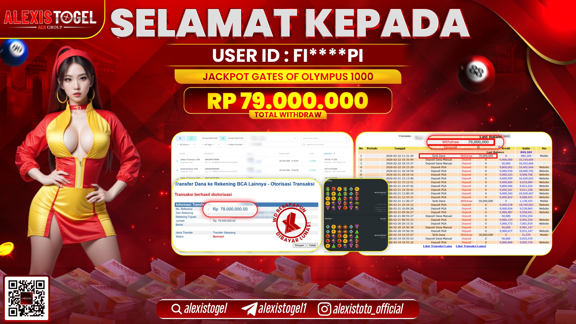 ALEXISTOGEL di SLOT GATES OF OLYMPUS 1000 RP.79.000.000,- LUNAS 