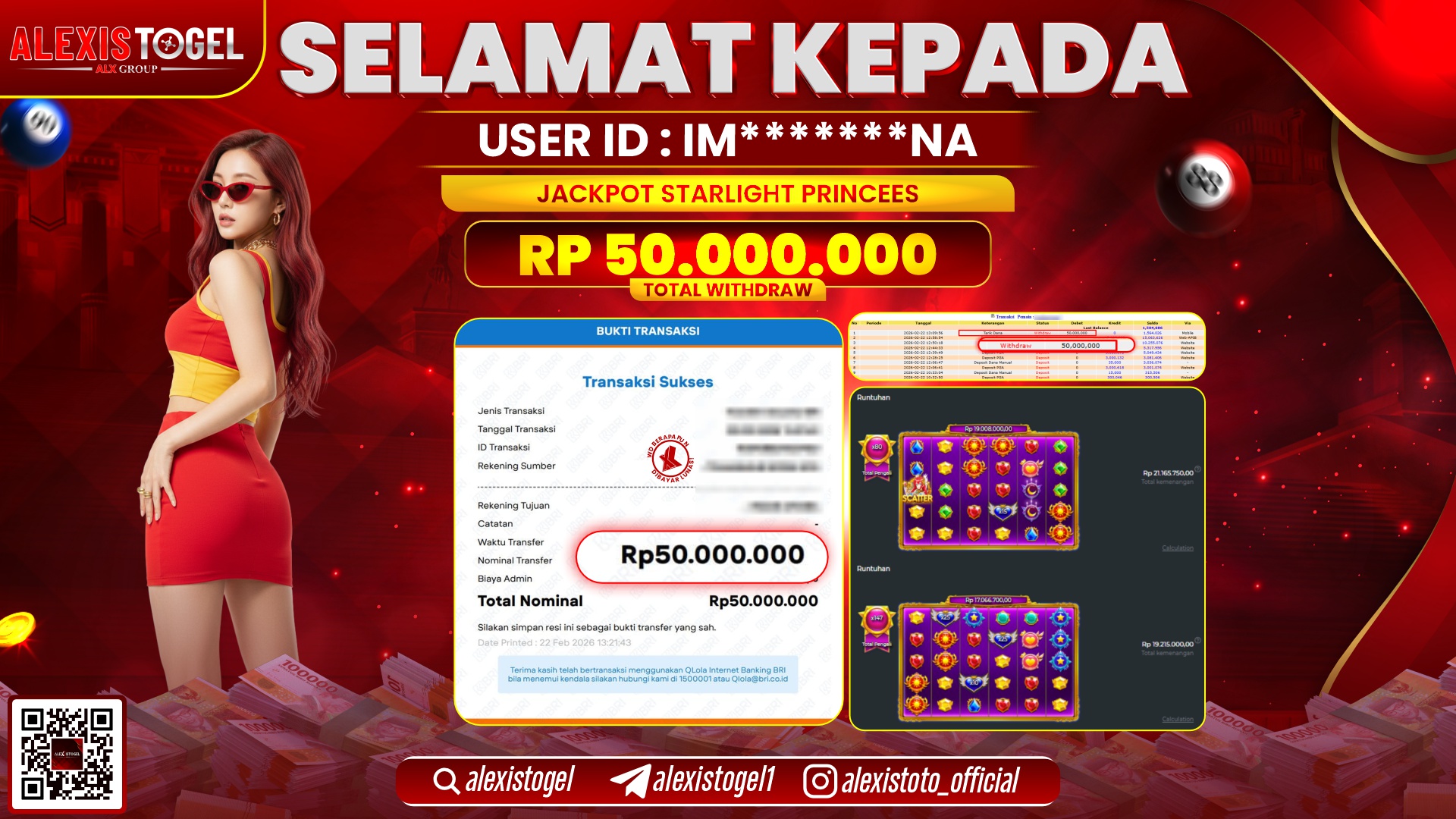 ALEXISTOGEL di SLOT STARLIGHT PRINCESS RP.50.000.000,- LUNAS 