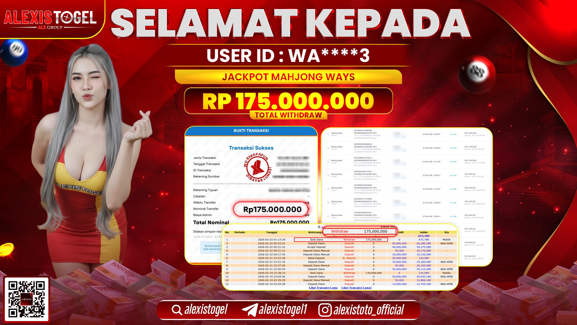 ALEXISTOGEL di SLOT MAHJONG WAYS RP.175.000.000,- LUNAS 