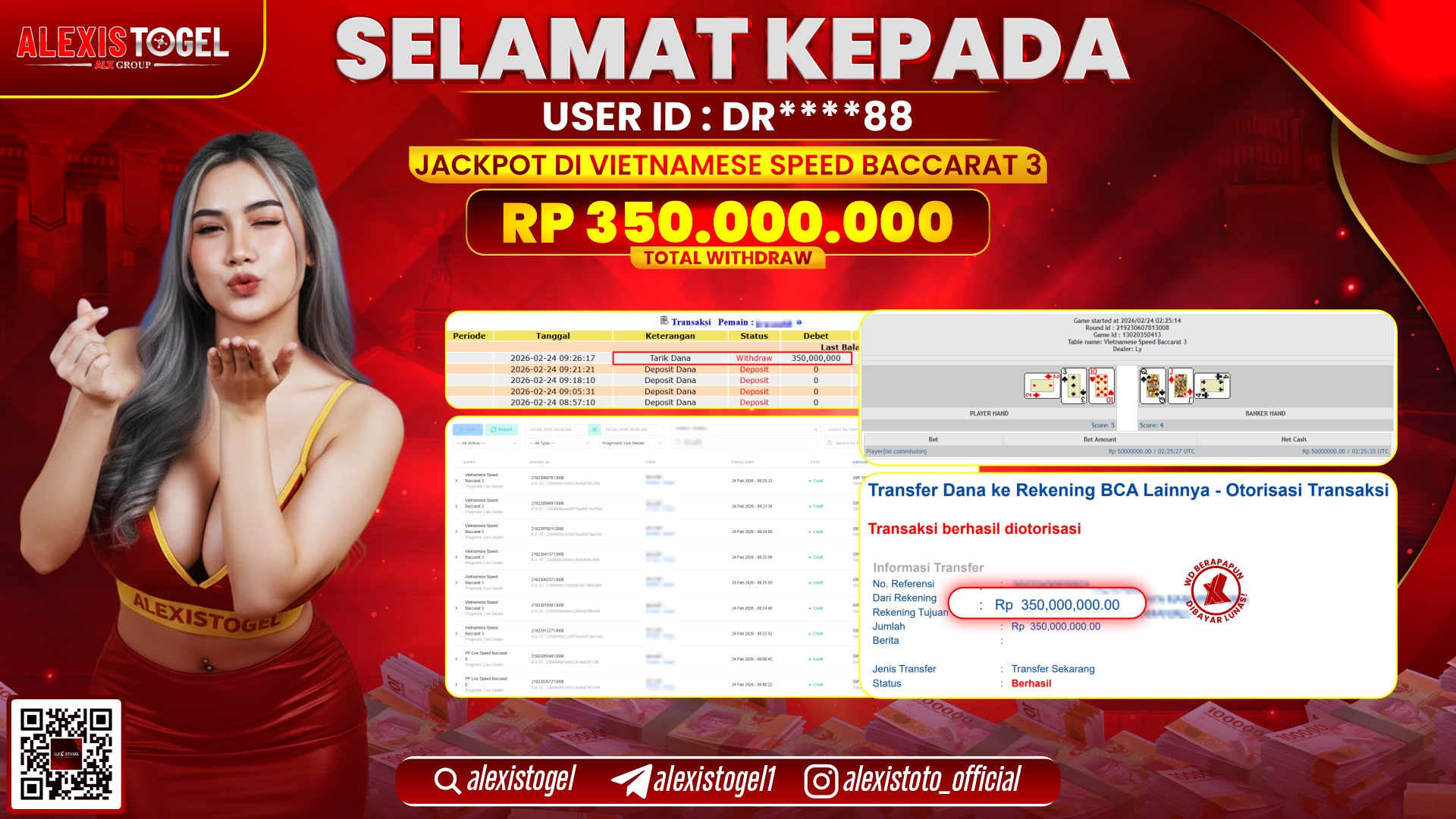 ALEXISTOGEL di PPLD VIETNAMESE SPEED BACCARAT 3 RP.350.000.000,- LUNAS 