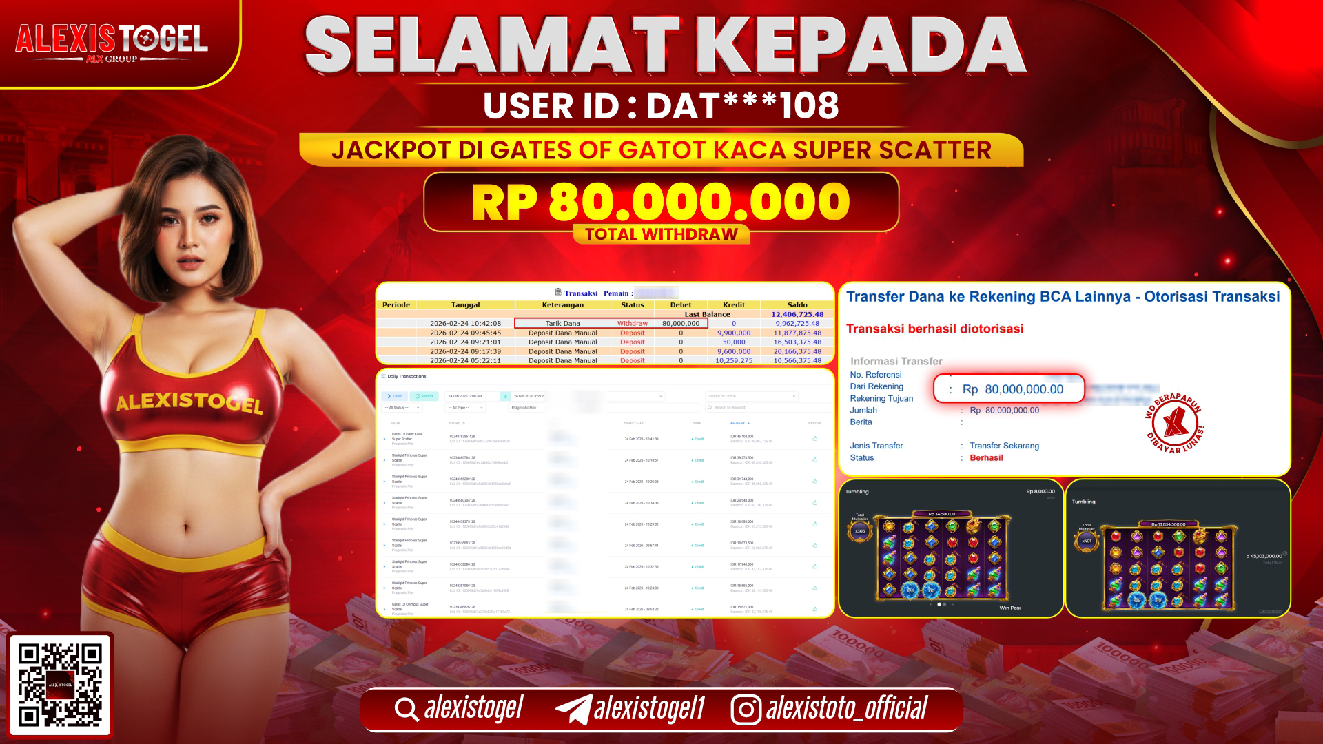 ALEXISTOGEL di SLOT GATES OF GATOT KACA SUPER SCATTER RP.80.000.000,- LUNAS 