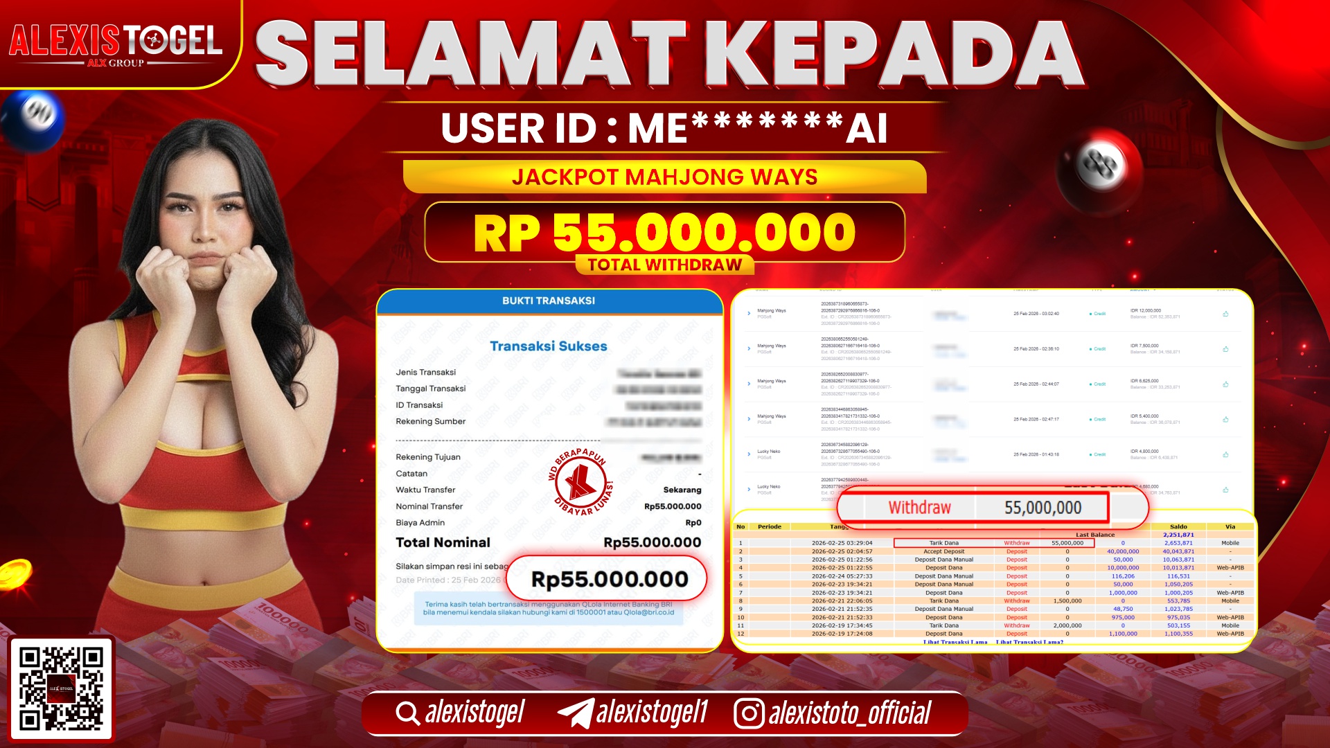 ALEXISTOGEL di SLOT MAHJONG WAYS RP.55.000.000,- LUNAS 