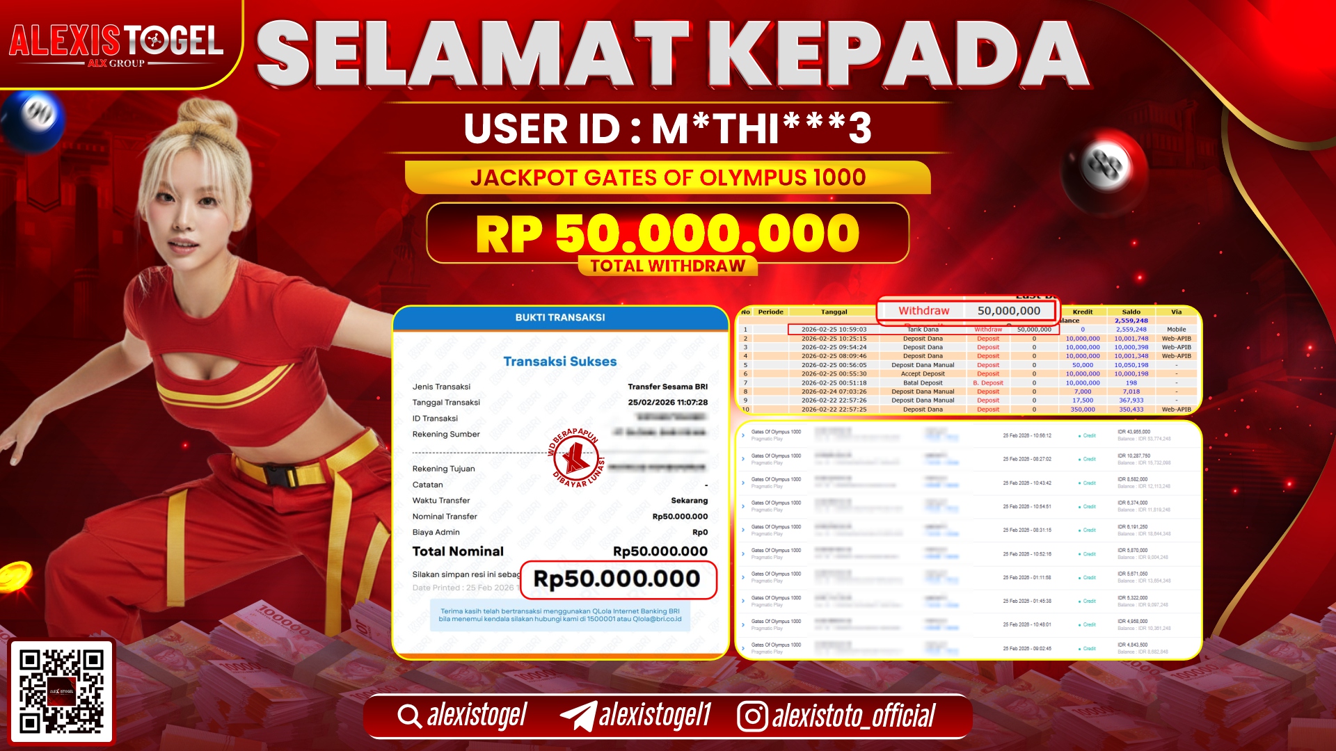ALEXISTOGEL di SLOT GATES OF OLYMPUS 1000 RP.50.000.000,- LUNAS 