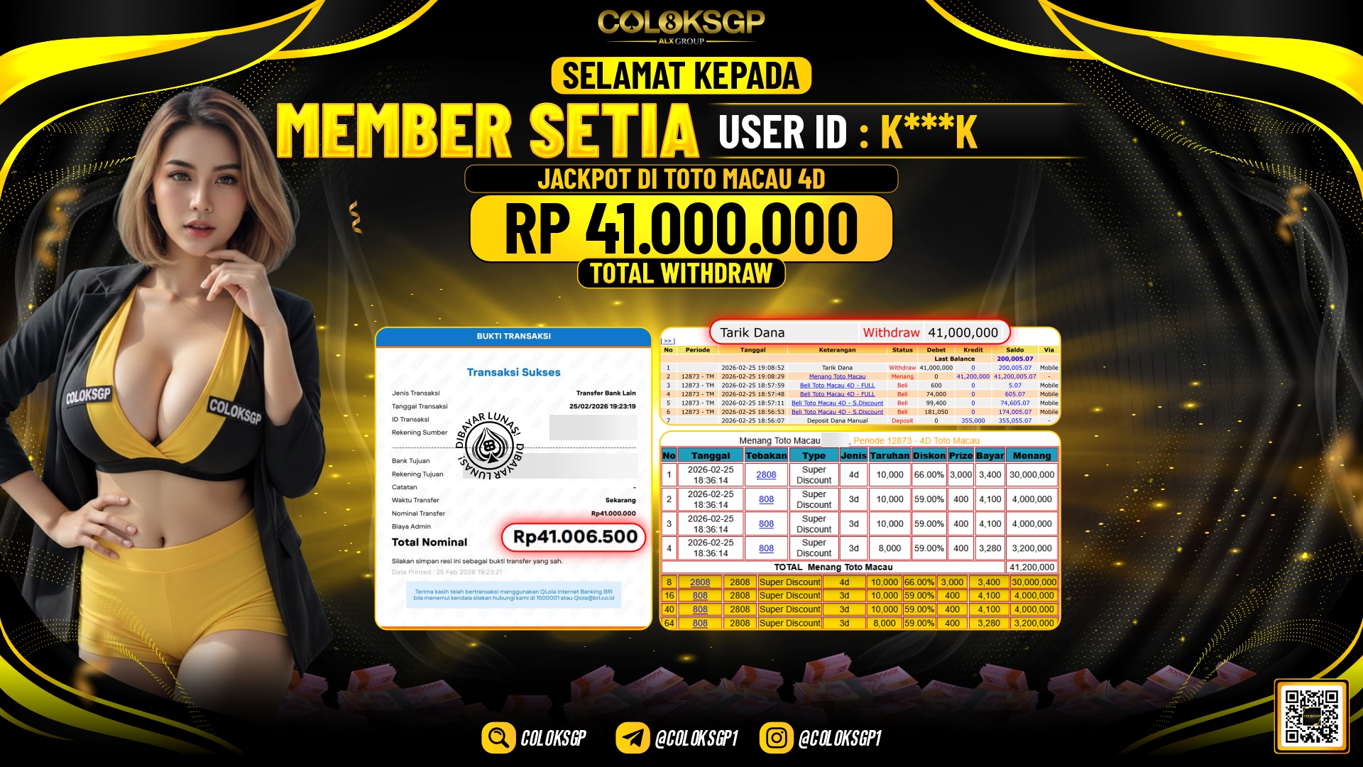 COLOKSGP JACKPOT DI TOTO MACAU 4D