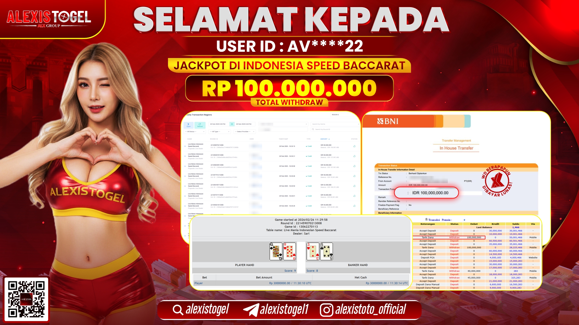 ALEXISTOGEL di PPLD MEGA SICBO INDONESIA RP.122.500.000,- LUNAS 