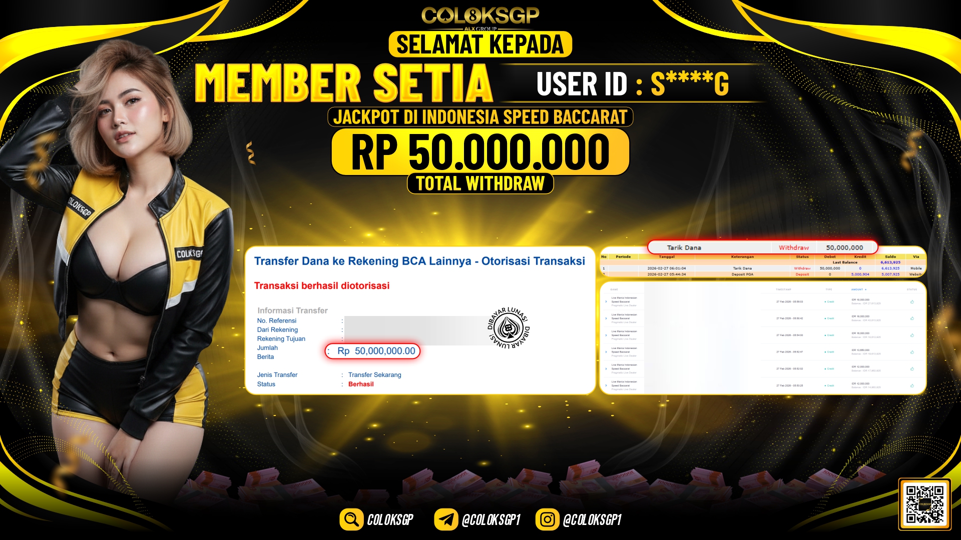 COLOKSGP JACKPOT DI INDONESIA SPEED BACCARAT