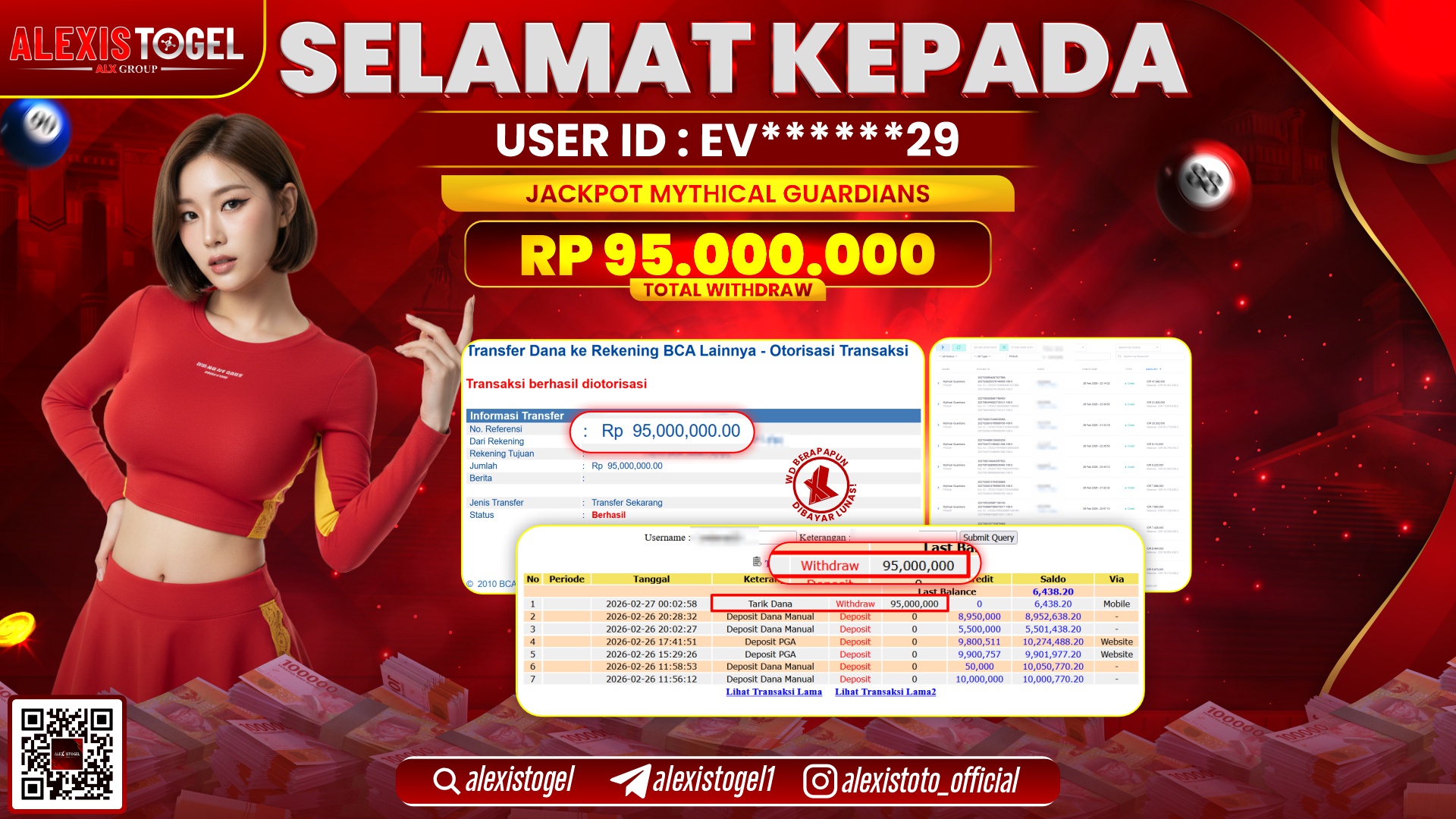 ALEXISTOGEL di SLOT MYTHICAL GUARDIANS RP.95.000.000,- LUNAS 