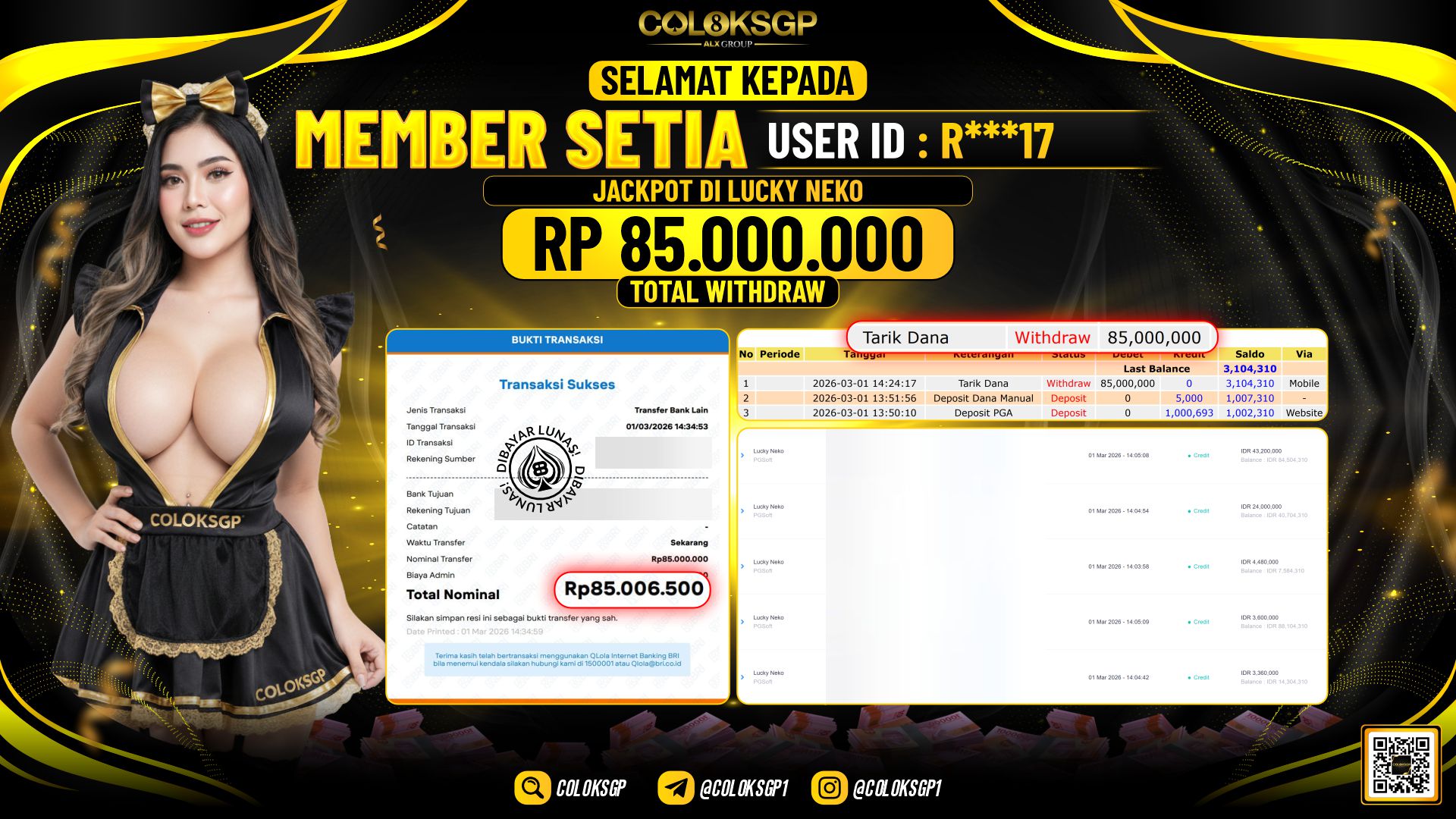 COLOKSGP JACKPOT DI LUCKY NEKO