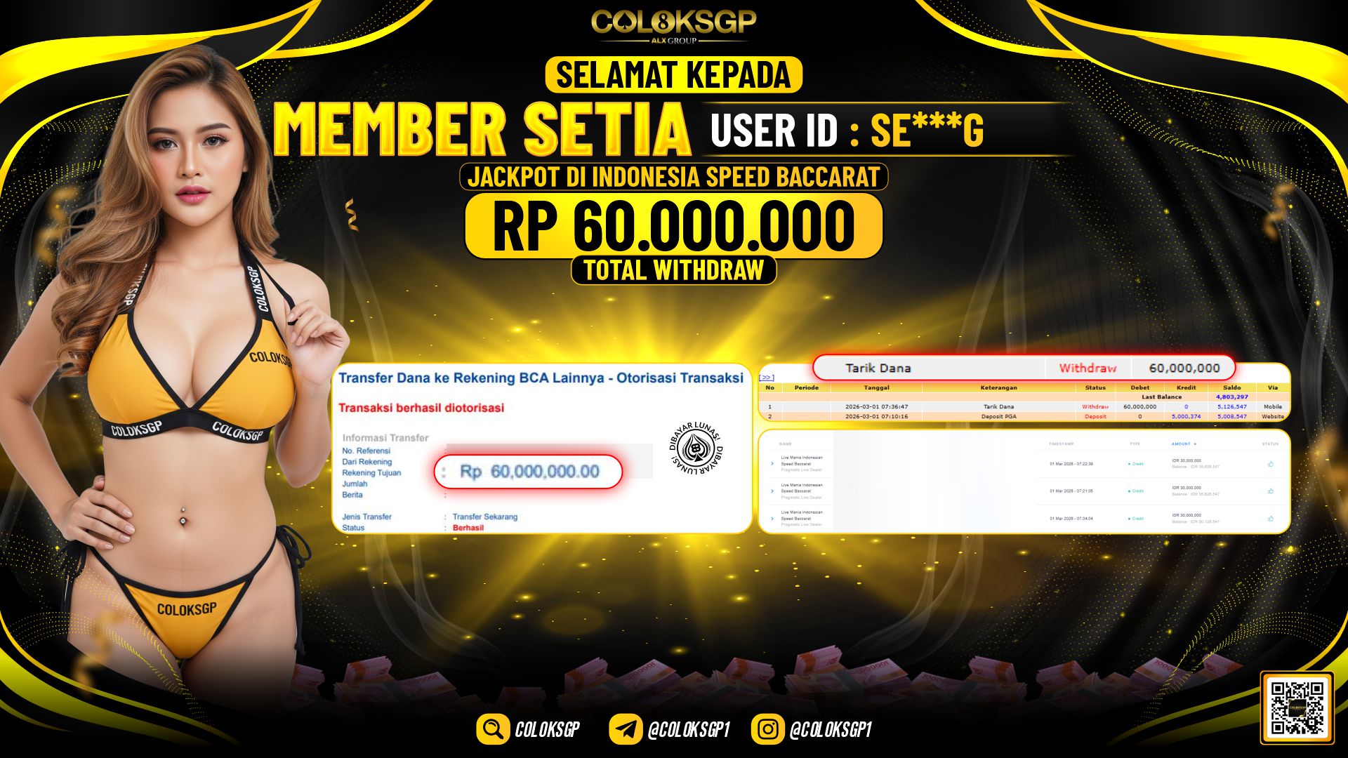 COLOKSGP JACKPOT DI INDONESIA SPEED BACCARAT