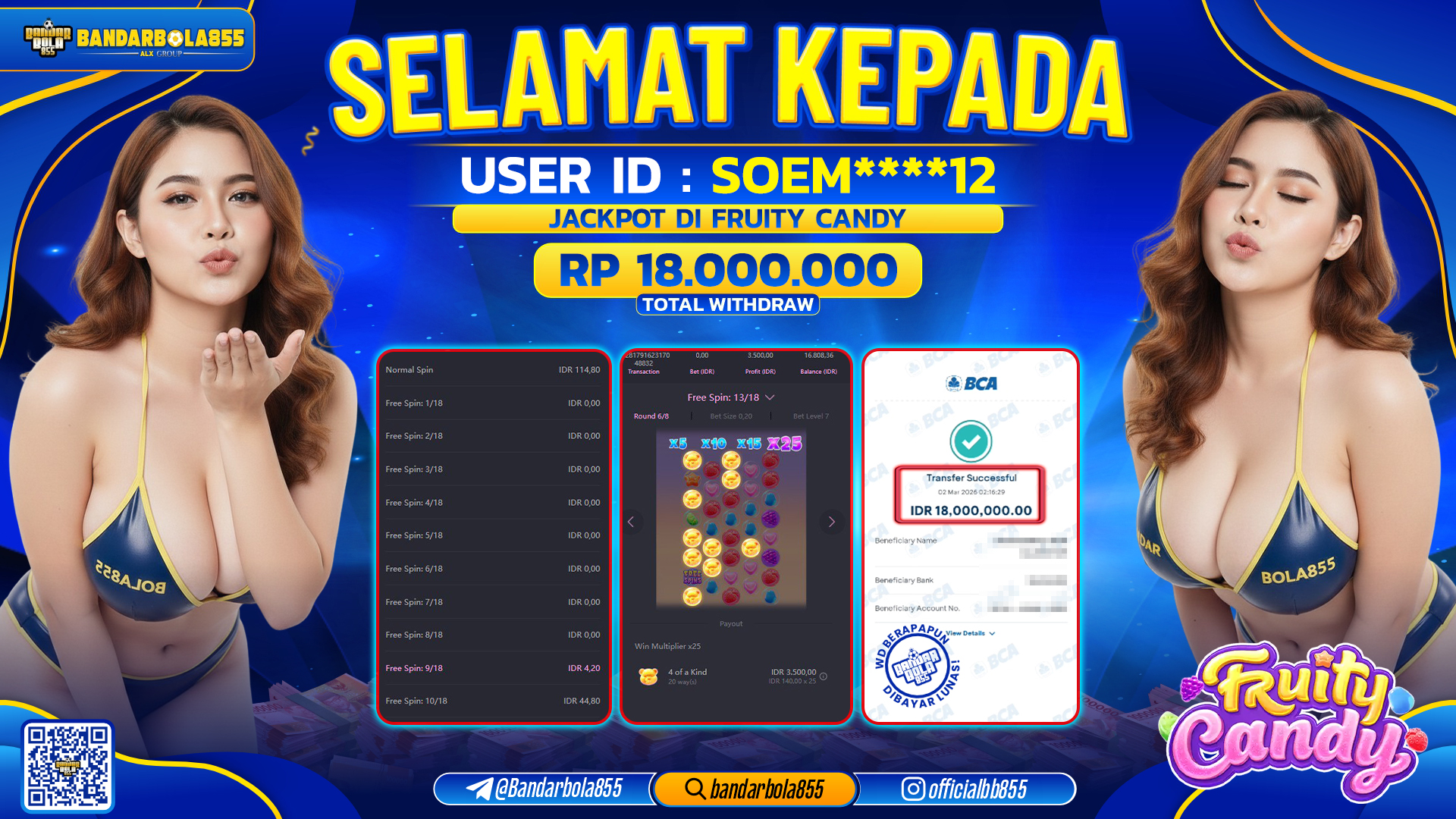🎖 JACKPOT BANDARBOLA855 di FRUITY CANDY Rp18.000.000 🎖