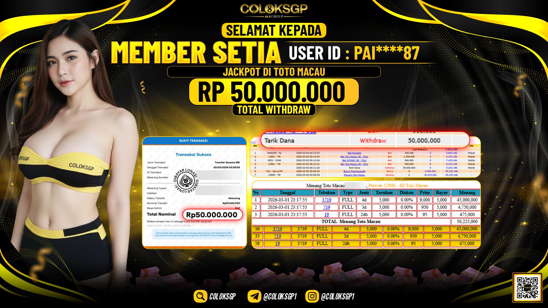 COLOKSGP JACKPOT DI TOTO MACAU