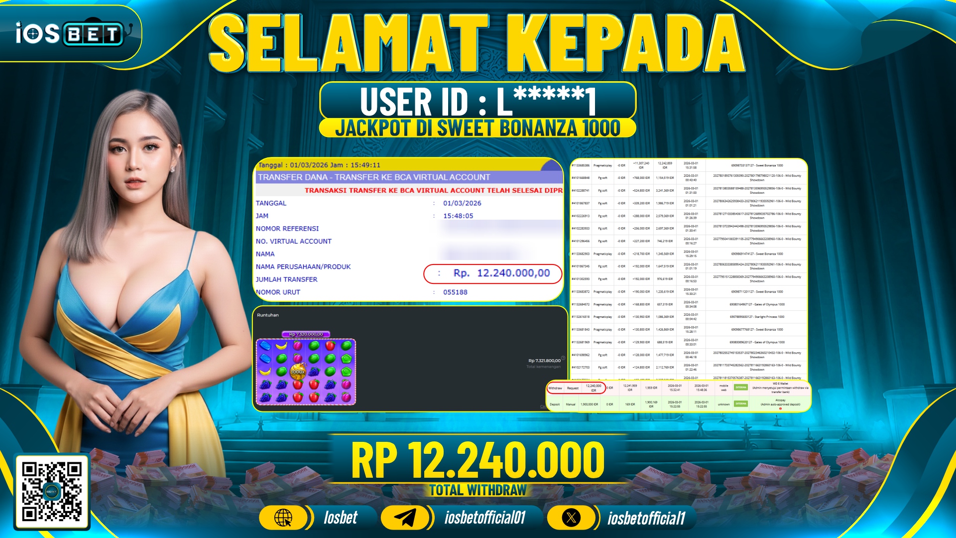 Bukti Pembayaran LUNAS SLOT GAME GACOR Rp.12.240.000,-