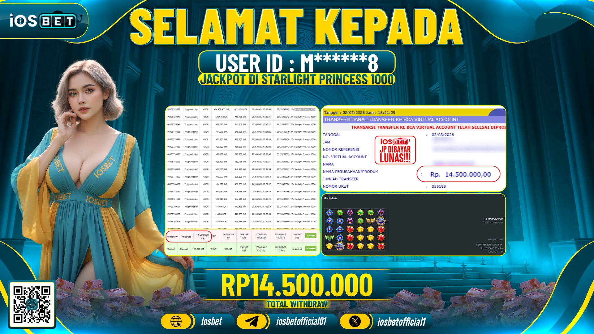 Bukti Pembayaran LUNAS SLOT GAME GACOR Rp.14.500.000,-