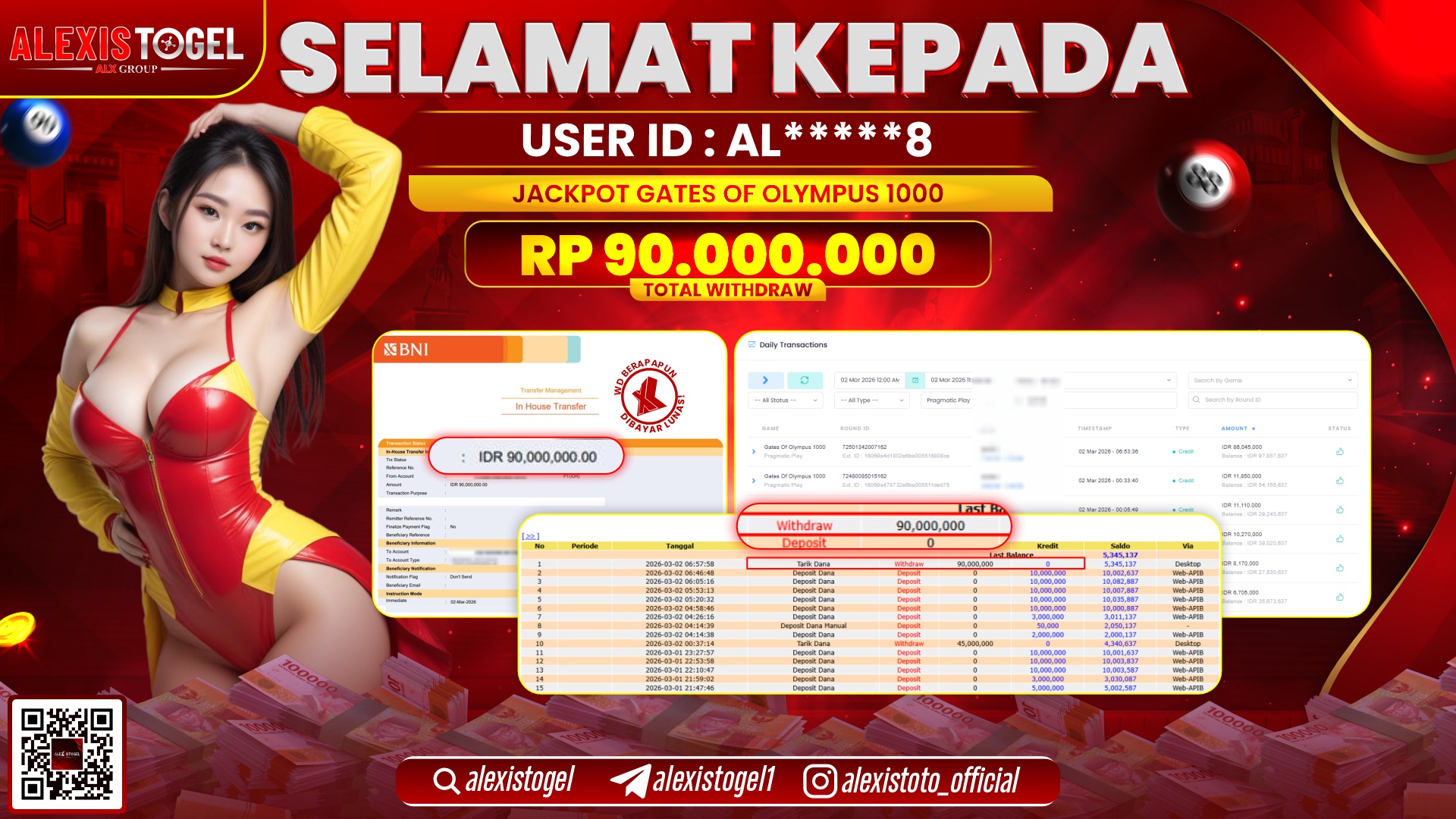 ALEXISTOGEL di SLOT GATES OF OLYMPUS 1000 RP.90.000.000,- LUNAS 