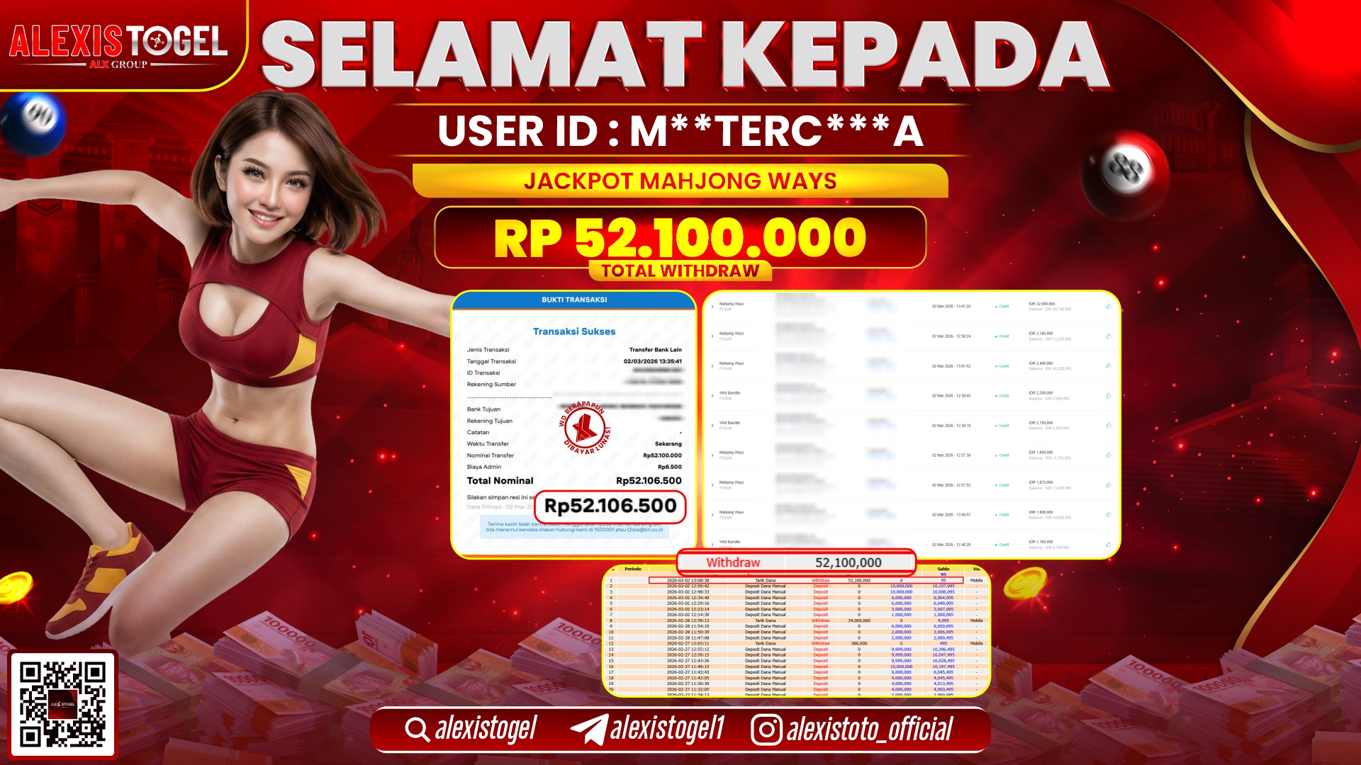 ALEXISTOGEL di SLOT MAHJONG WAYS RP.52.100.000,- LUNAS 