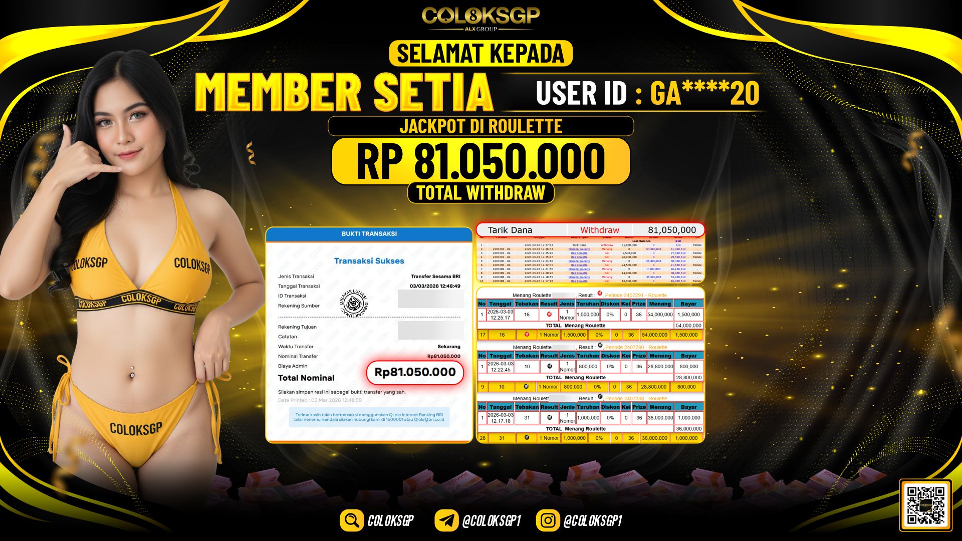 COLOKSGP JACKPOT DI ROULETTE