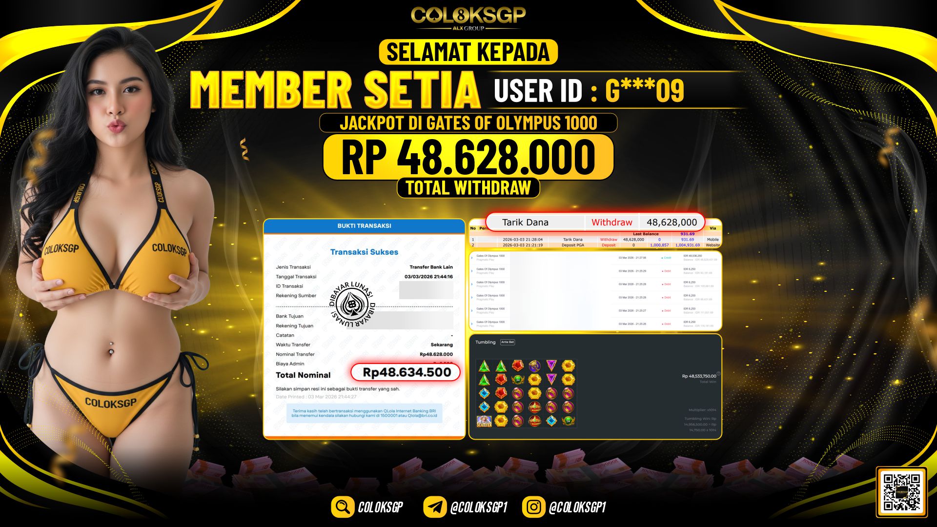 COLOKSGP JACKPOT DI GATES OF OLYMPUS 1000