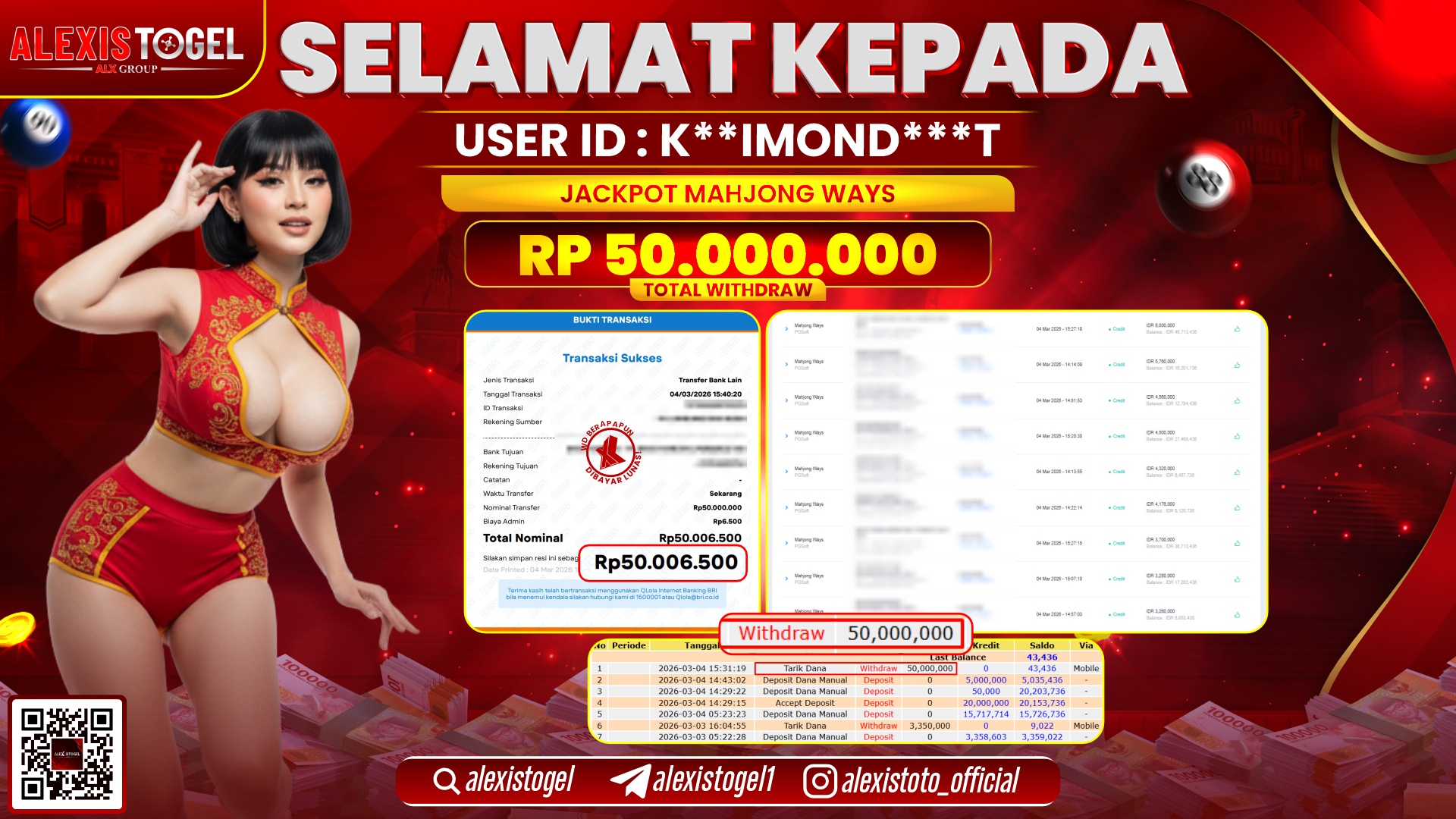 ALEXISTOGEL di SLOT MAHJONG WAYS RP.50.000.000,- LUNAS 