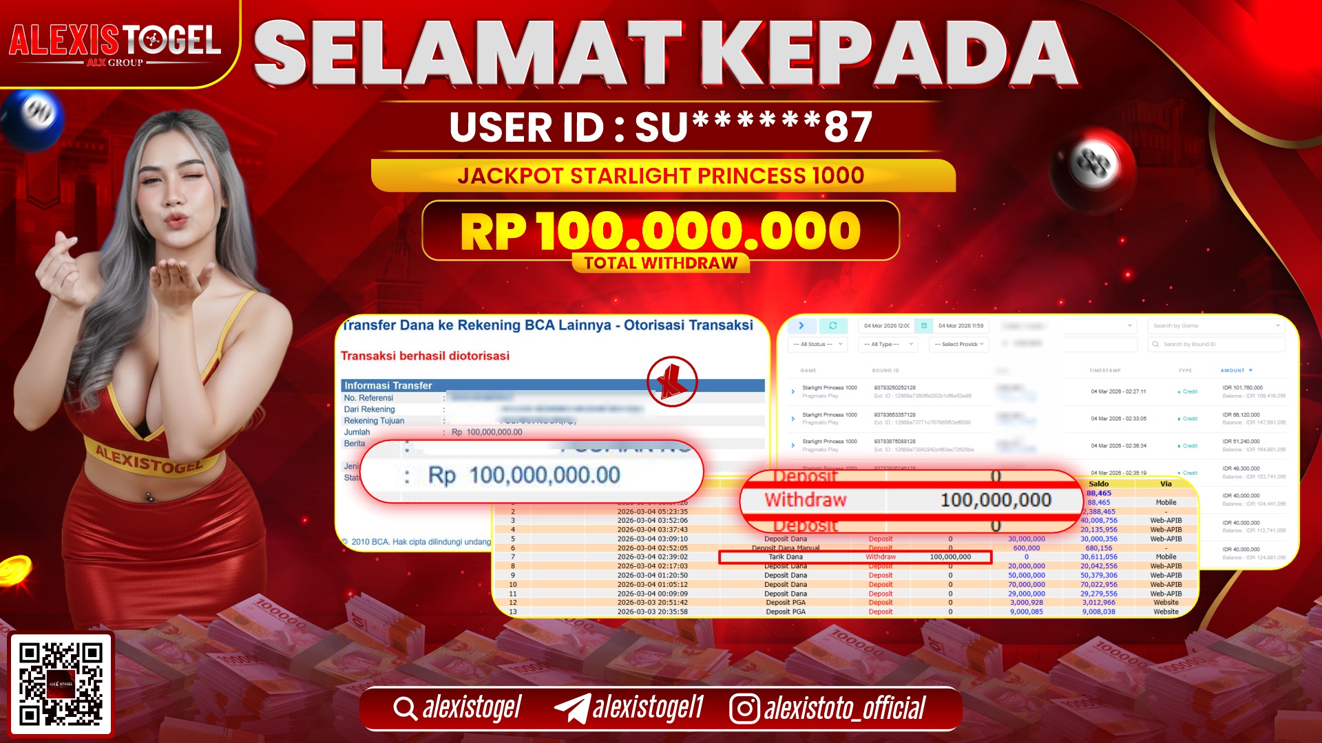 ALEXISTOGEL di SLOT STARLIGHT PRINCESS 1000 RP.100.000.000,- LUNAS 