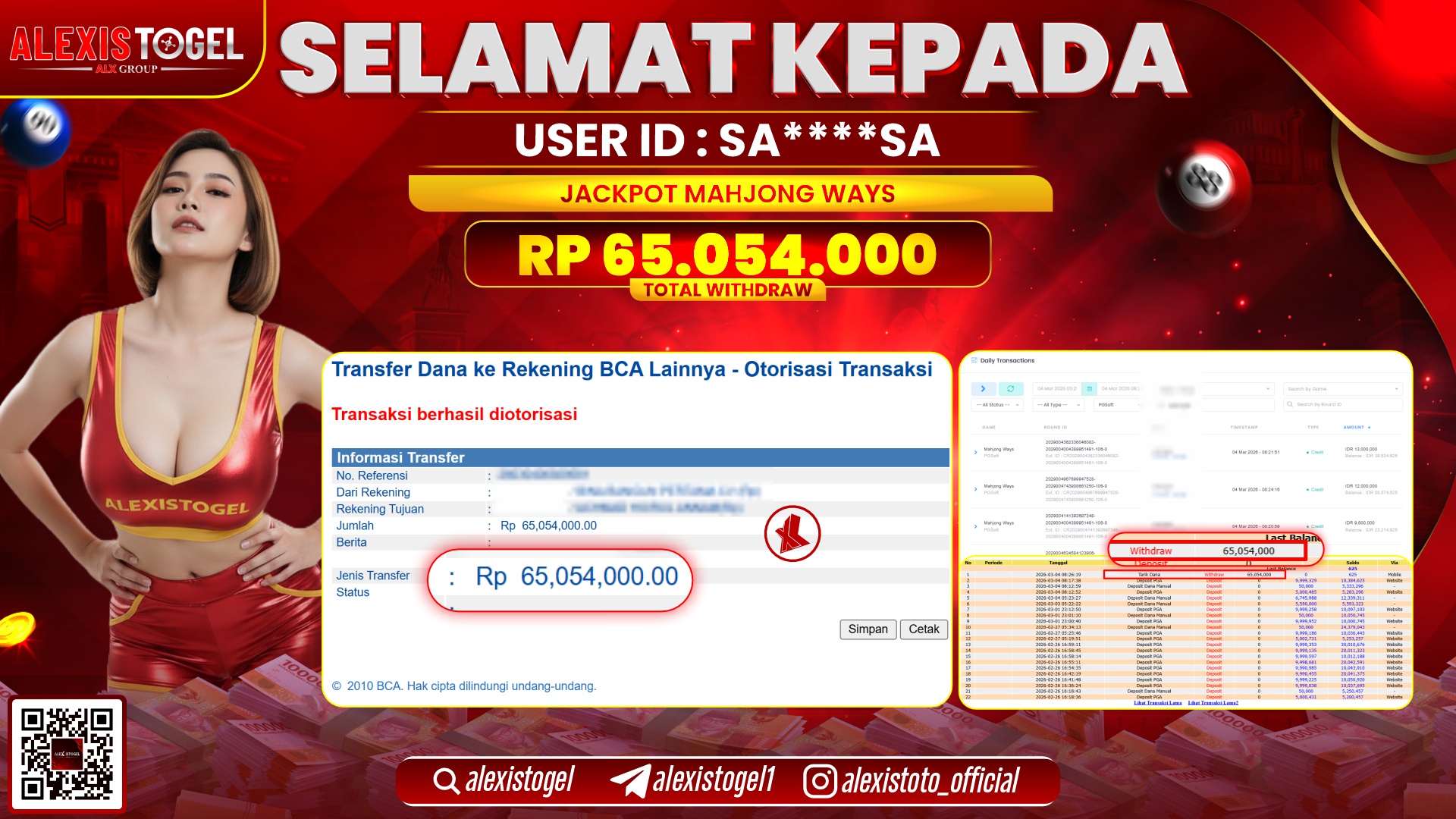 ALEXISTOGEL di SLOT MAHJONG WAYS RP.65.054.000,- LUNAS 