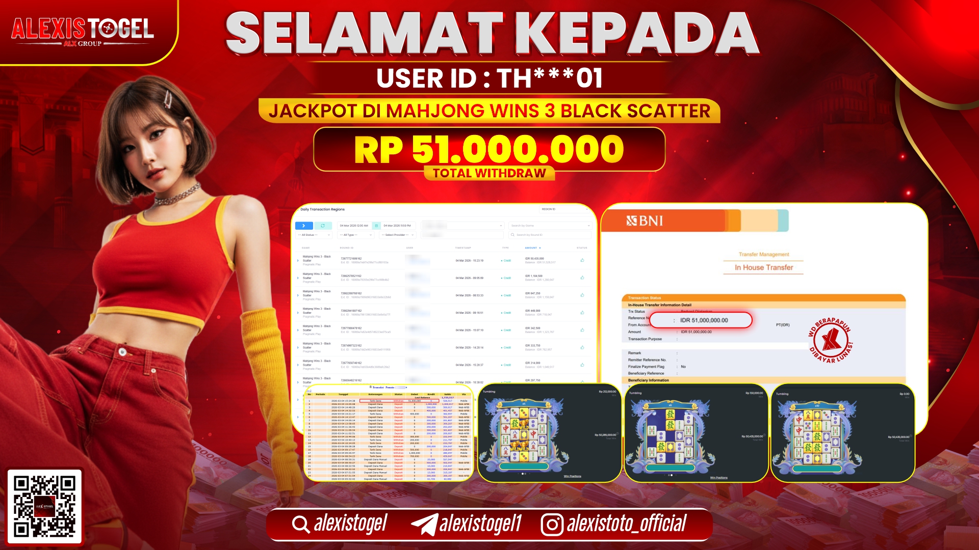 ALEXISTOGEL di SLOT MAHJONG WINS 3 BLACK SCATTER RP.51.000.000,- LUNAS 