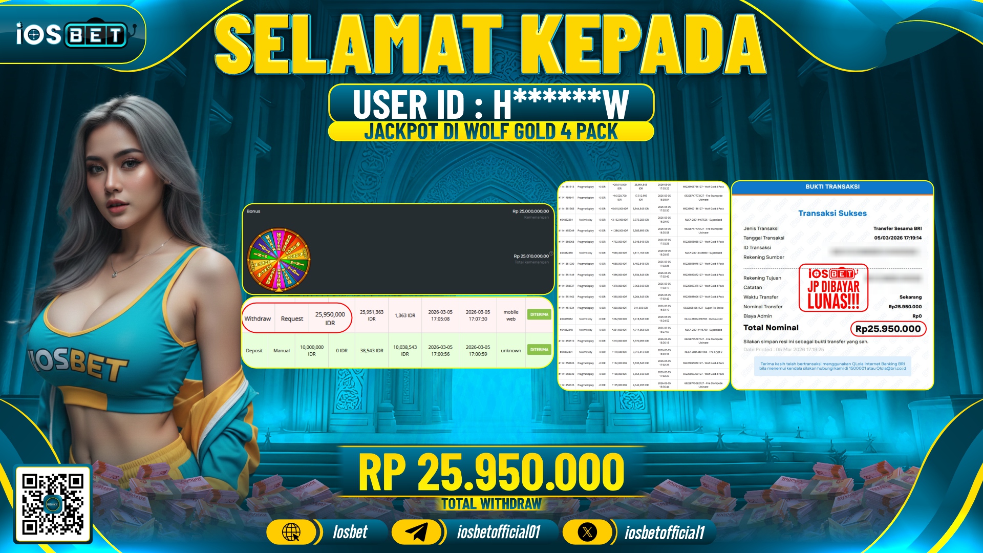 Bukti Pembayaran LUNAS SLOT GAME GACOR Rp.25.950.000,-