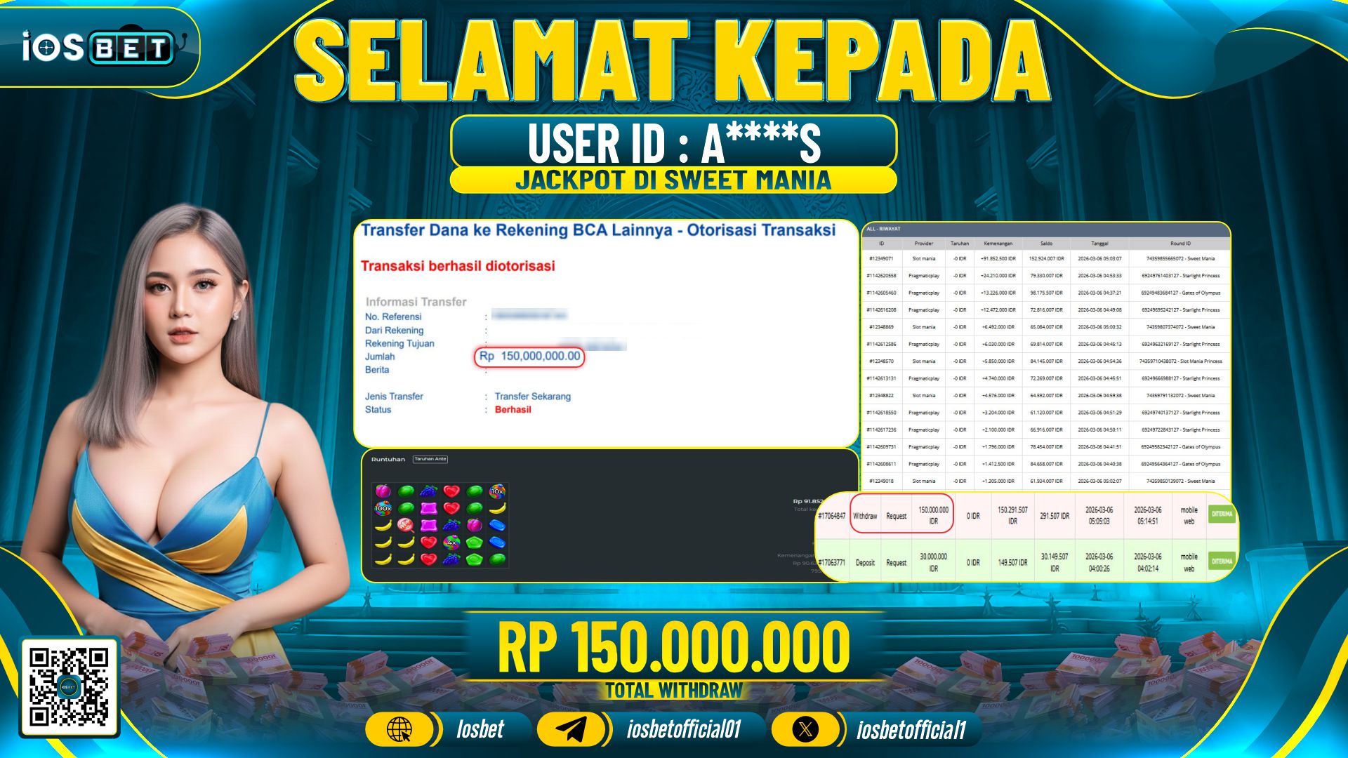 Bukti Pembayaran LUNAS SLOT GAME GACOR Rp.150.000.000,-