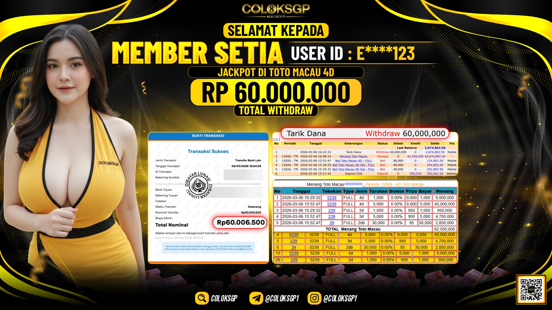 COLOKSGP JACKPOT DI TOTO MACAU 4D