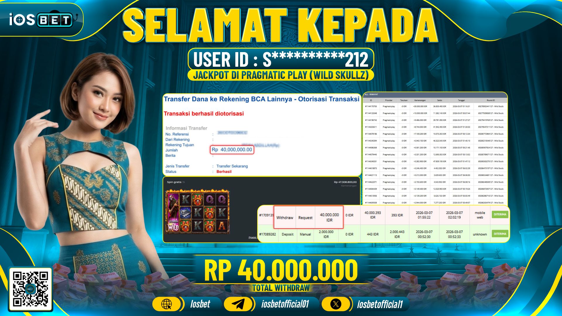 Bukti Pembayaran LUNAS SLOT GAME GACOR Rp.40.000.000,-