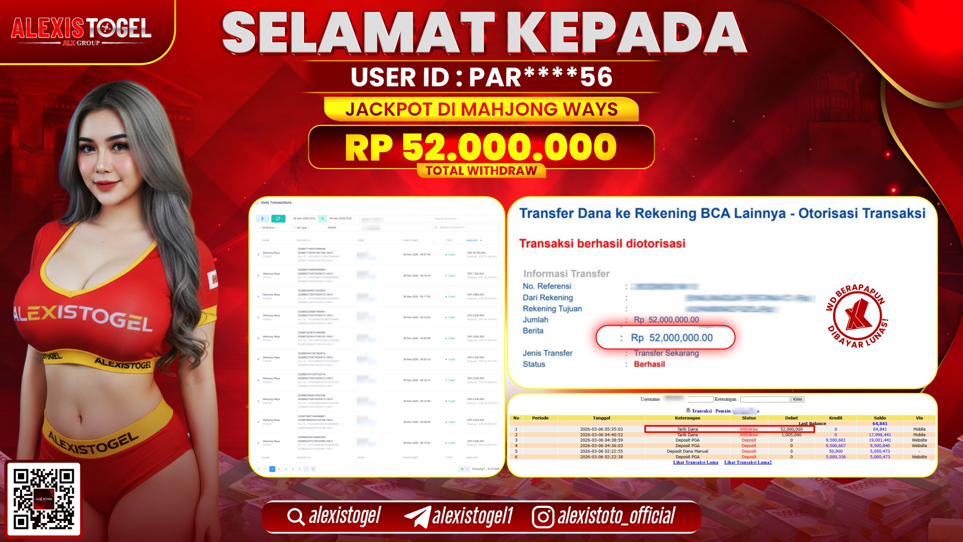 ALEXISTOGEL di SLOT MAHJONG WAYS RP.52.000.000,- LUNAS 