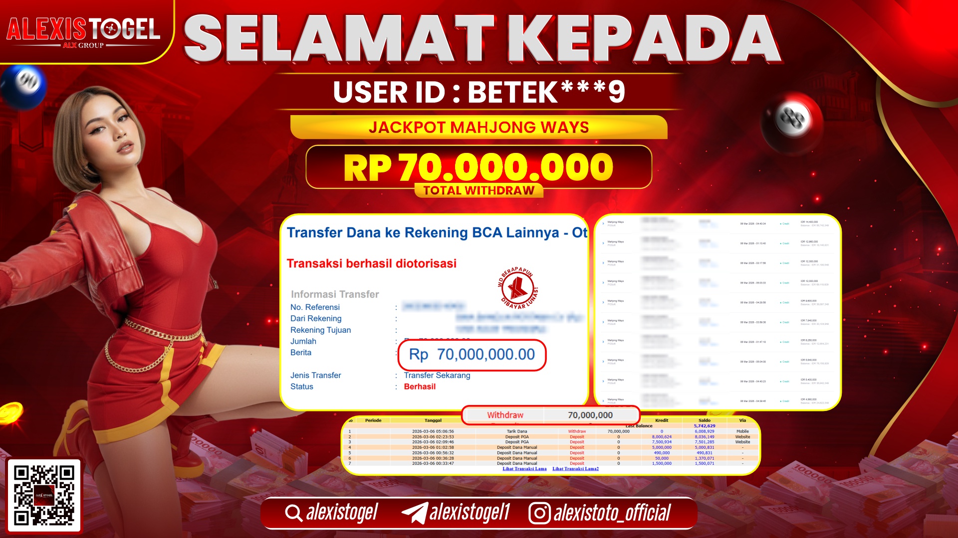 ALEXISTOGEL di SLOT MAHJONG WAYS RP.70.000.000,- LUNAS 