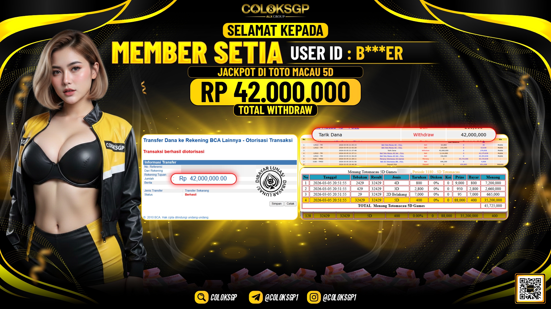 COLOKSGP JACKPOT DI TOTO MACAU 5D