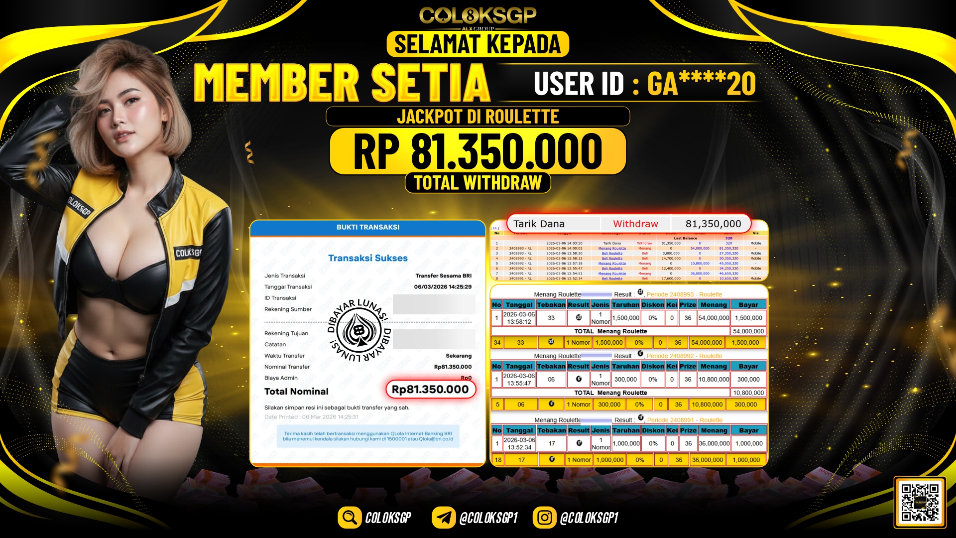 COLOKSGP JACKPOT DI ROULETTE