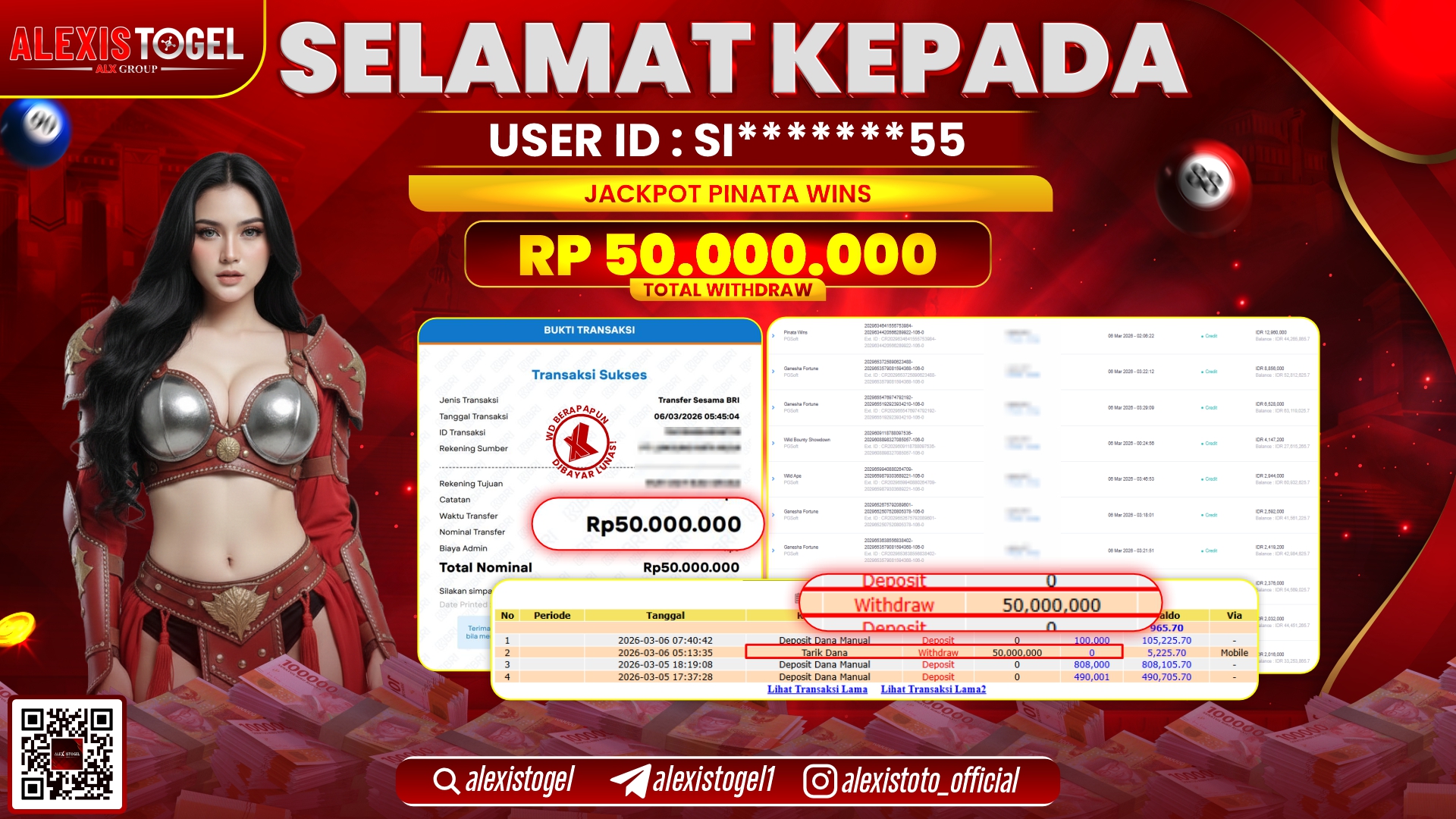 ALEXISTOGEL di SLOT PINATA WINS RP.50.000.000,- LUNAS 