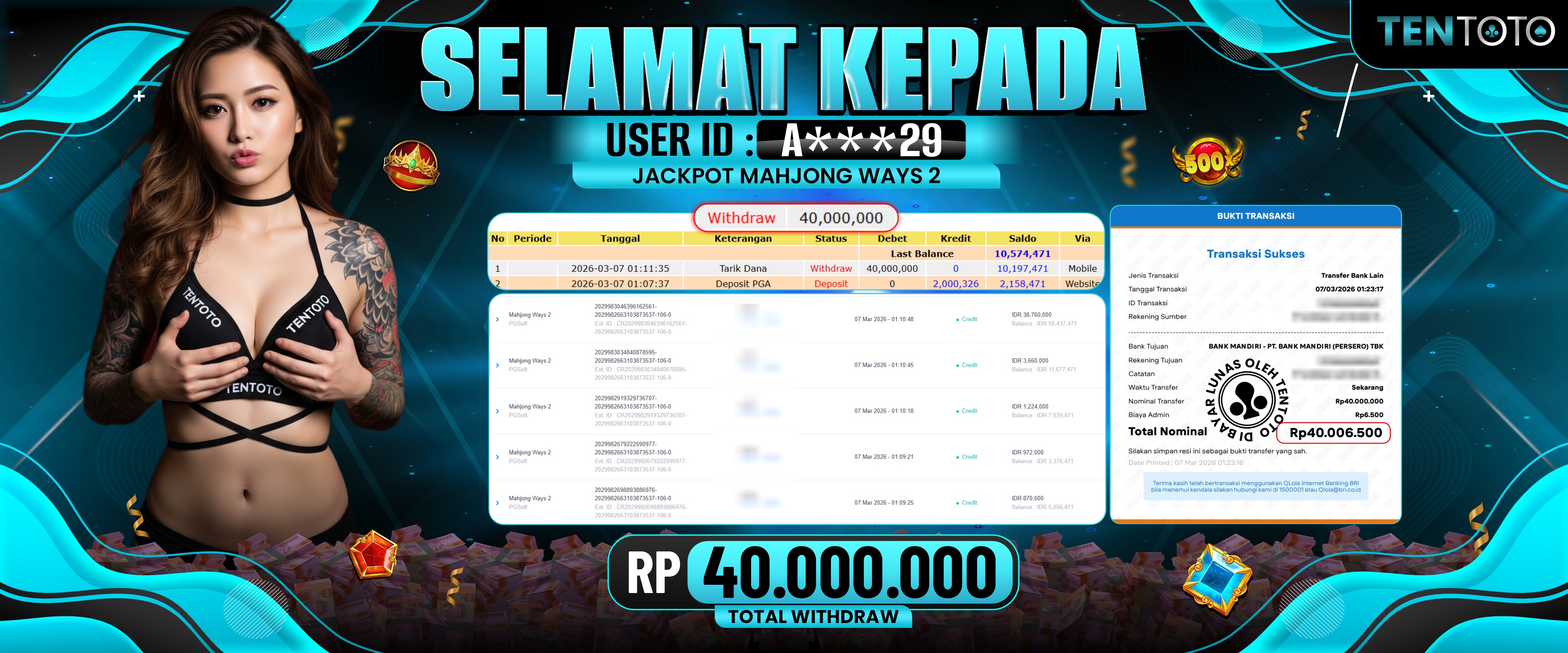 TENTOTO Mahjong Ways 2 Rp. 40.000.000,- LUNAS