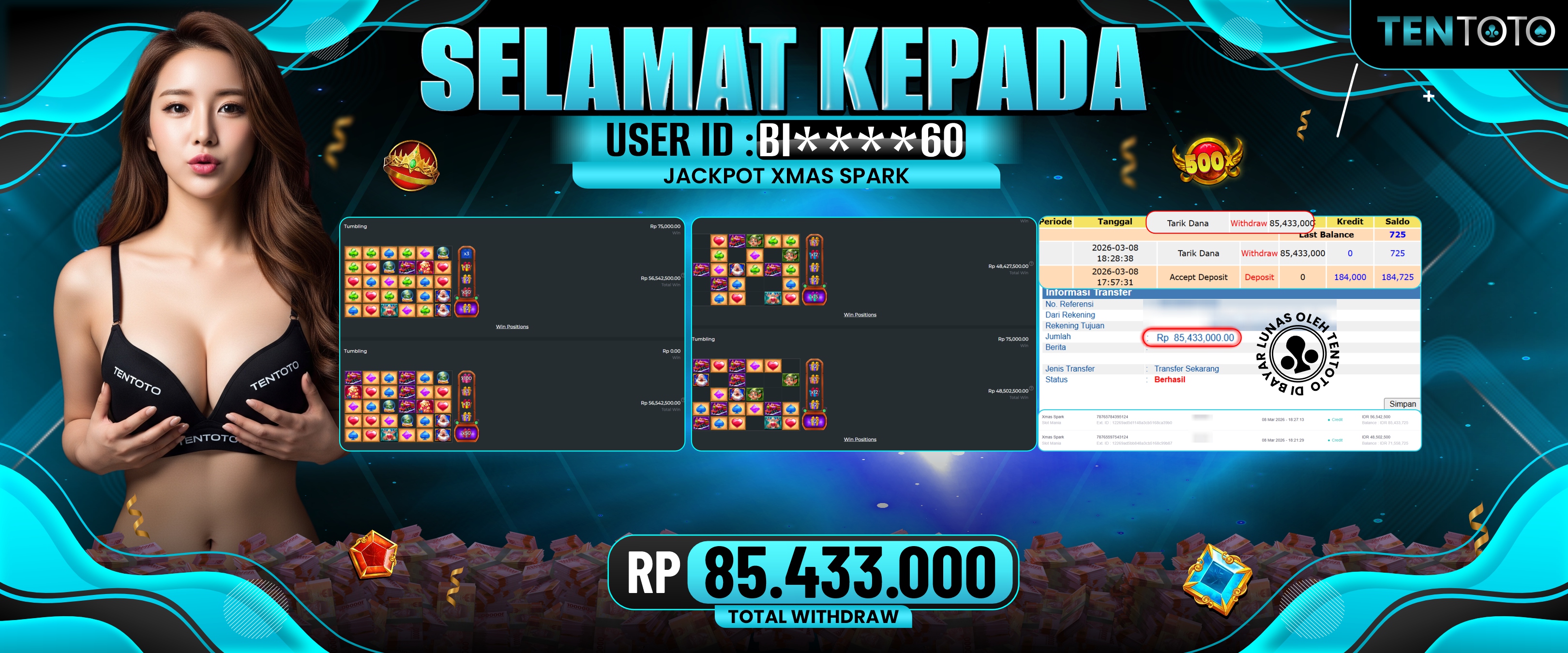 TENTOTO Xmas Spark  Rp. 85.433.000,- LUNAS