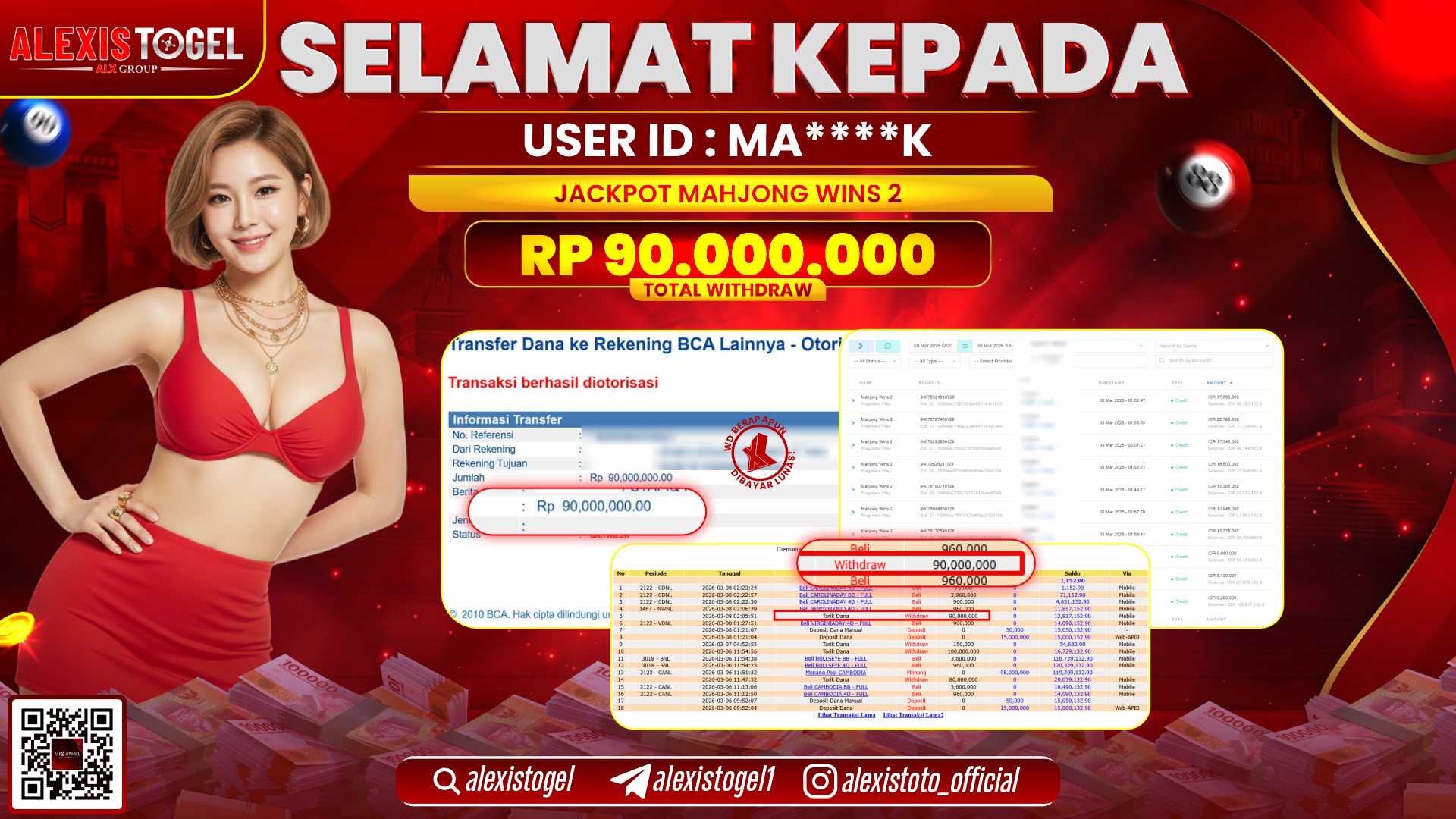 ALEXISTOGEL di SLOT MAHJONG WINS 2 RP.90.000.000,- LUNAS 