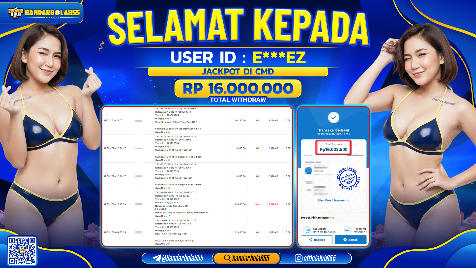 🎖 JACKPOT BANDARBOLA855 di CMD Rp16.000.000 🎖