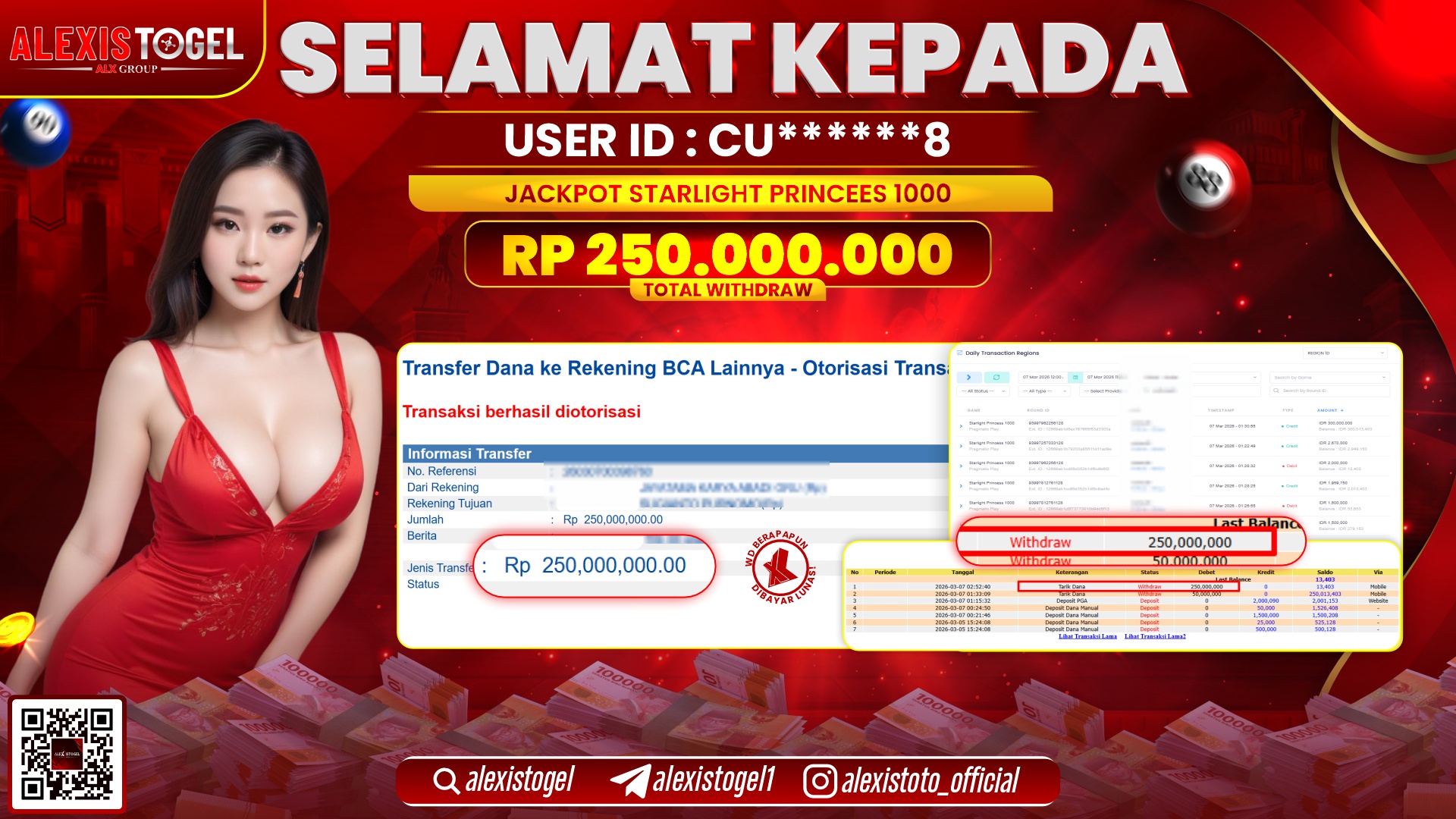 ALEXISTOGEL di SLOT STARLIGHT PRINCESS 1000 RP.250.000.000,- LUNAS 