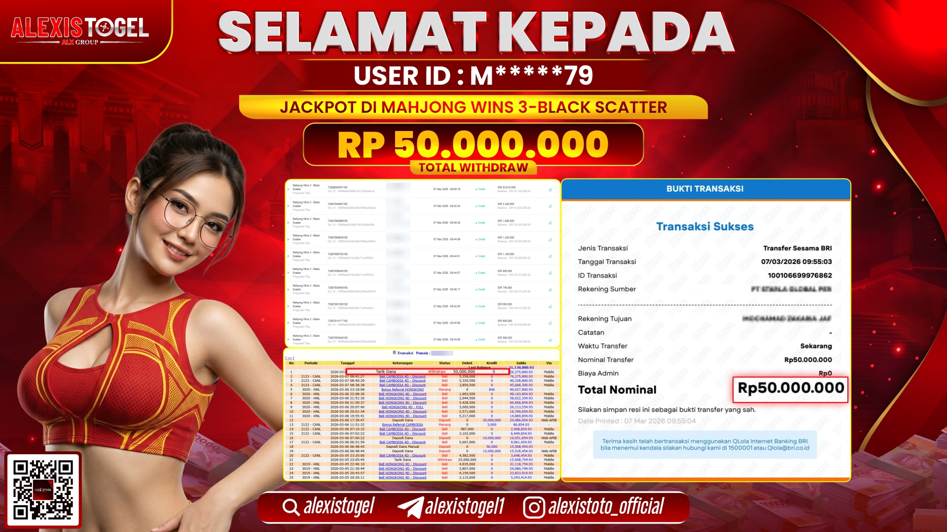 ALEXISTOGEL di SLOT MAHJONG WINS 3-BALCK SCATTER RP.50.000.000,- LUNAS 